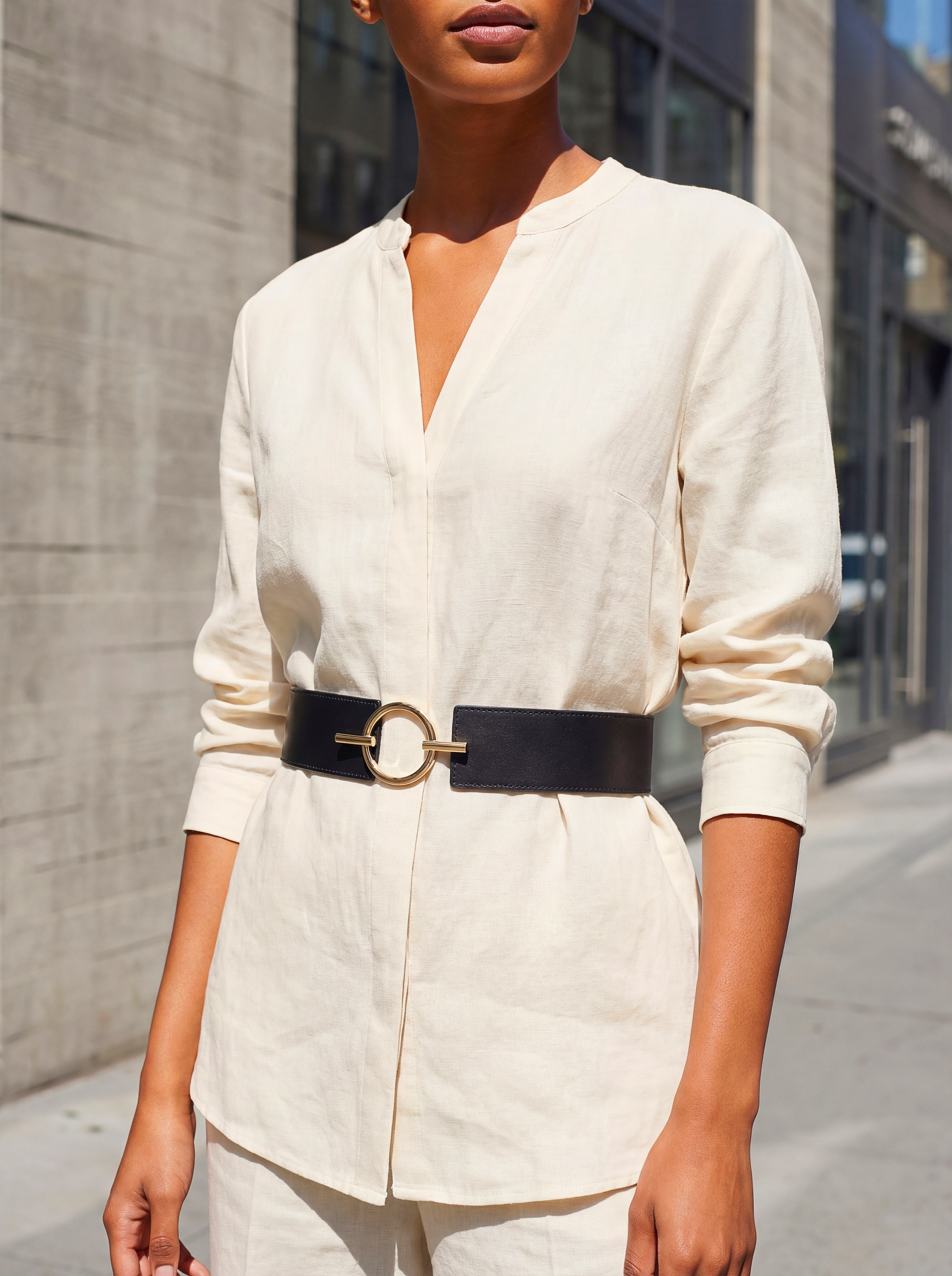 LASCANA Ceinture de taille »Stretchgürtel« mit Ring-Detail, Bauchgürtel, Shaping-Effekt, für Kleid & Overall