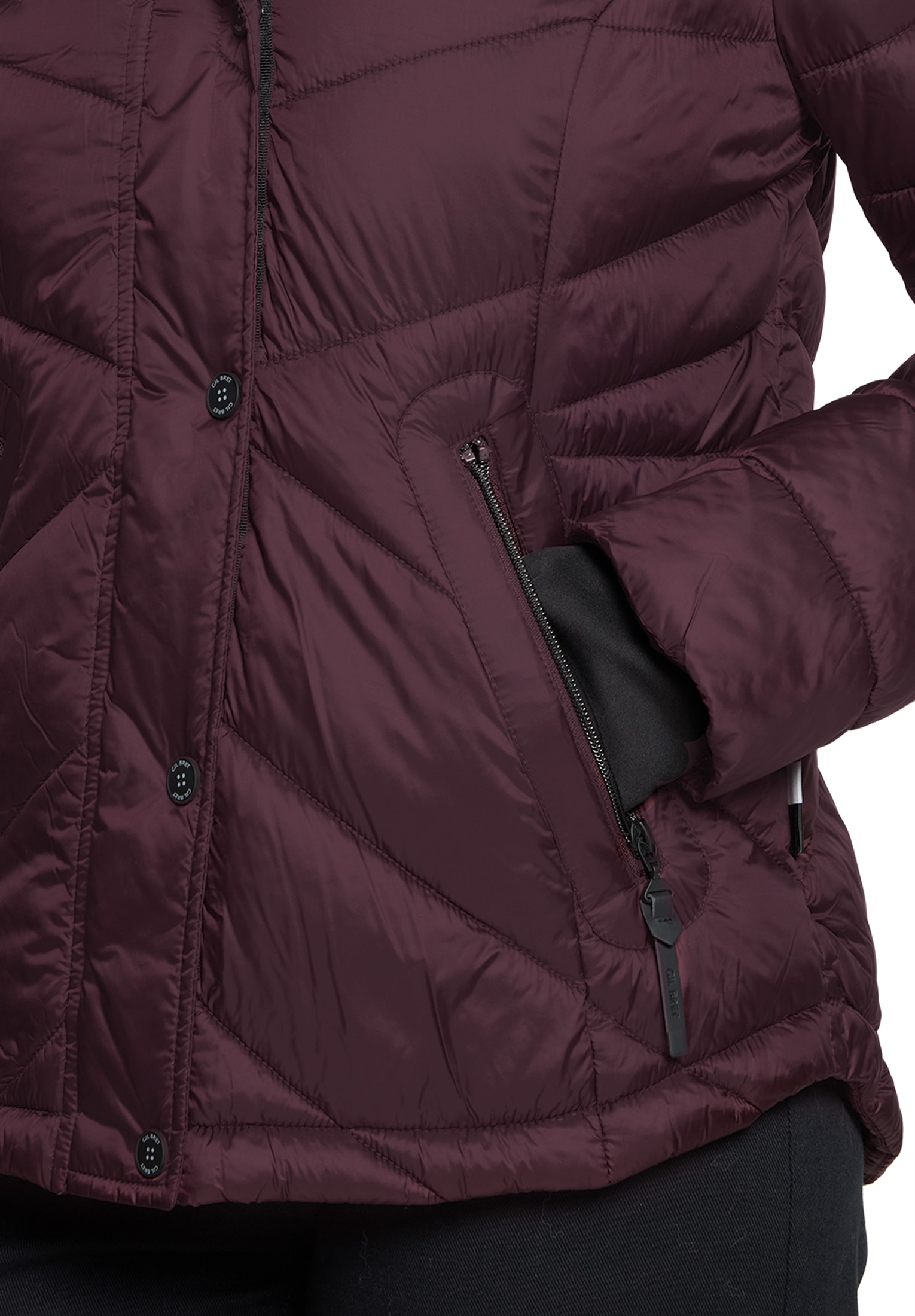 Gil Bret Steppjacke mit Kapuze mit abnehmbarer Kapuze und verdecktem Reissverschluss