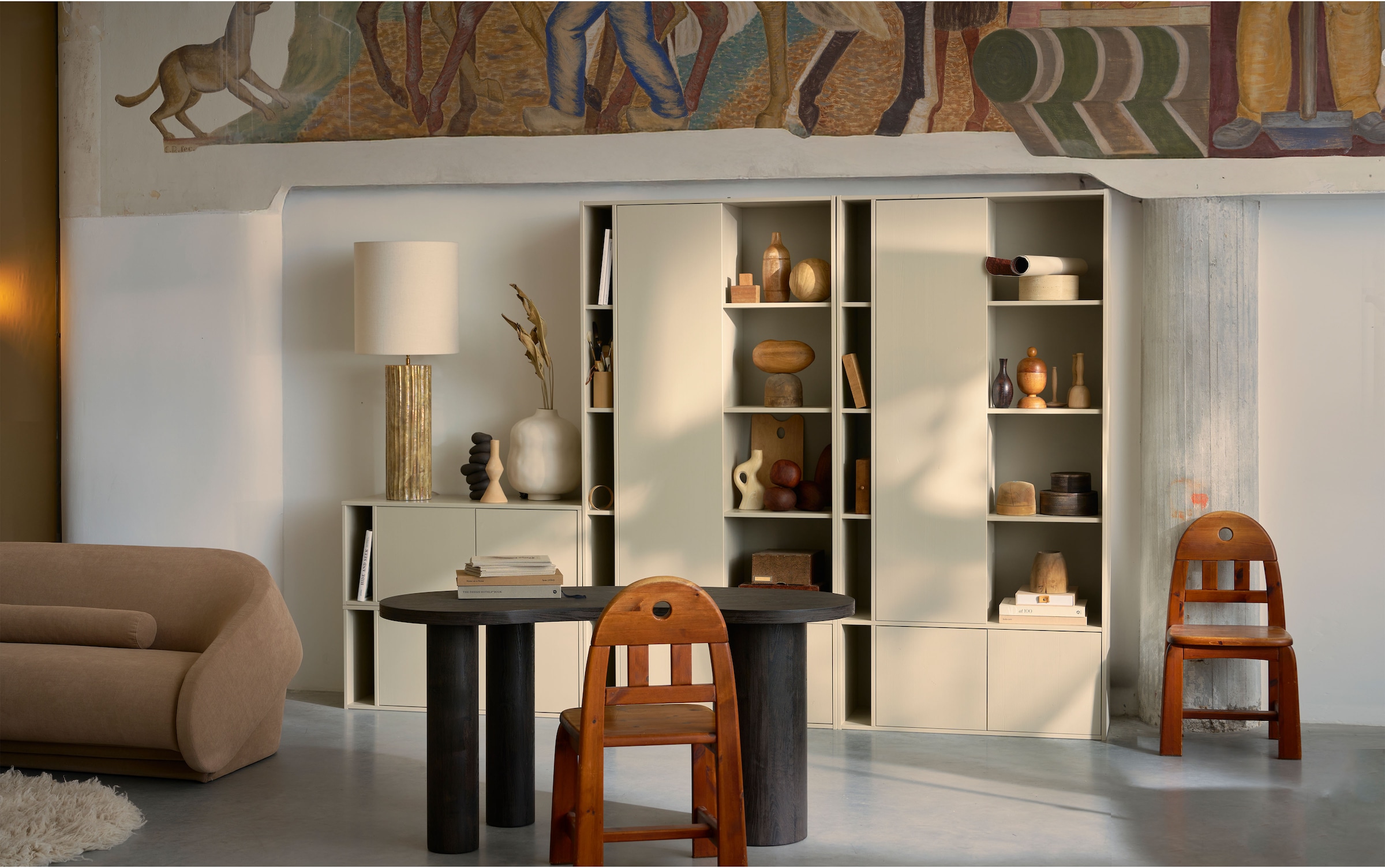 WOOOD Armoire vestiaire »Settle Down FSC®-Kiefernholz Druckmechanismus H 218 x B 108 x T 44 cm« montable des deux côtés, fixation murale recommandée, panneau arrière HDF