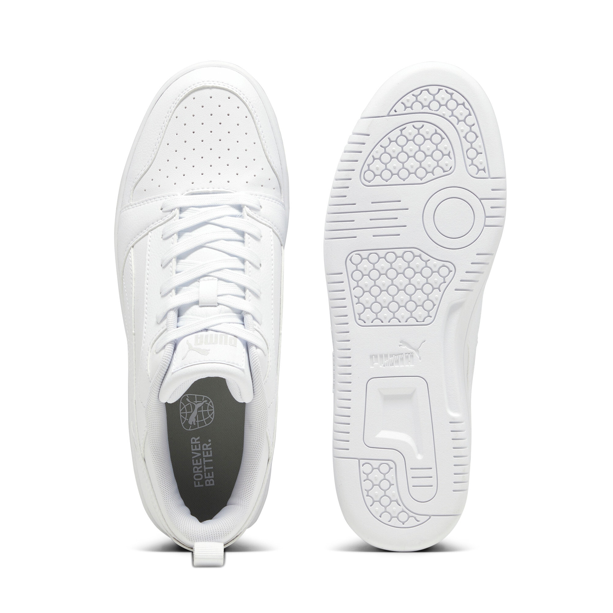 PUMA Sneakers »REBOUND V6 LOW«  coupe basse, avec fermeture à lacets, en cuir tambouriné