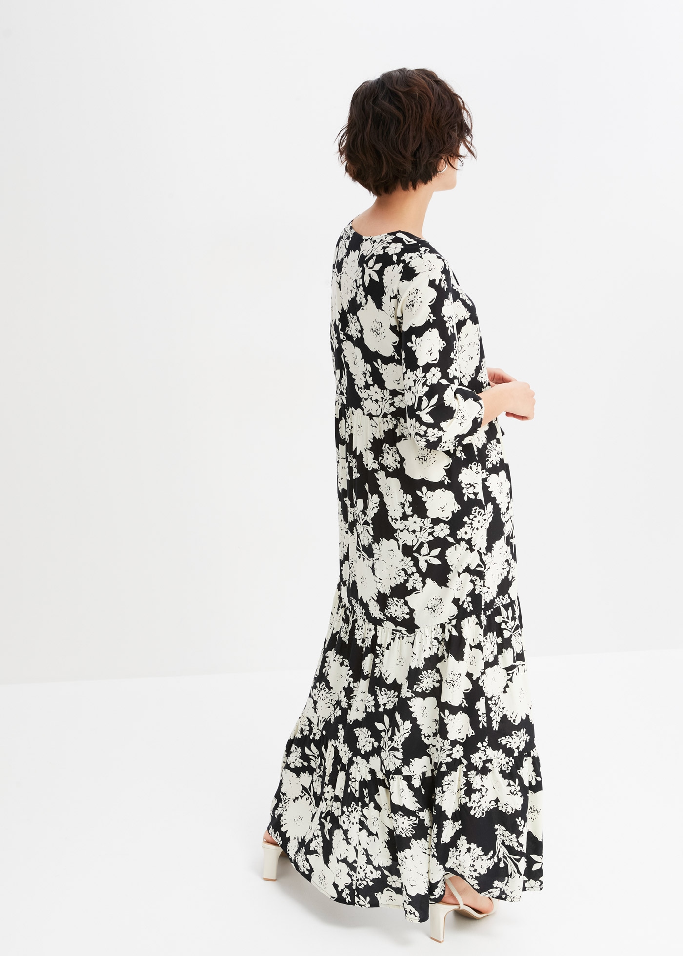 bonprix Maxi robe für Frühling und Sommer, aus Viskose, ausgestellte Passform