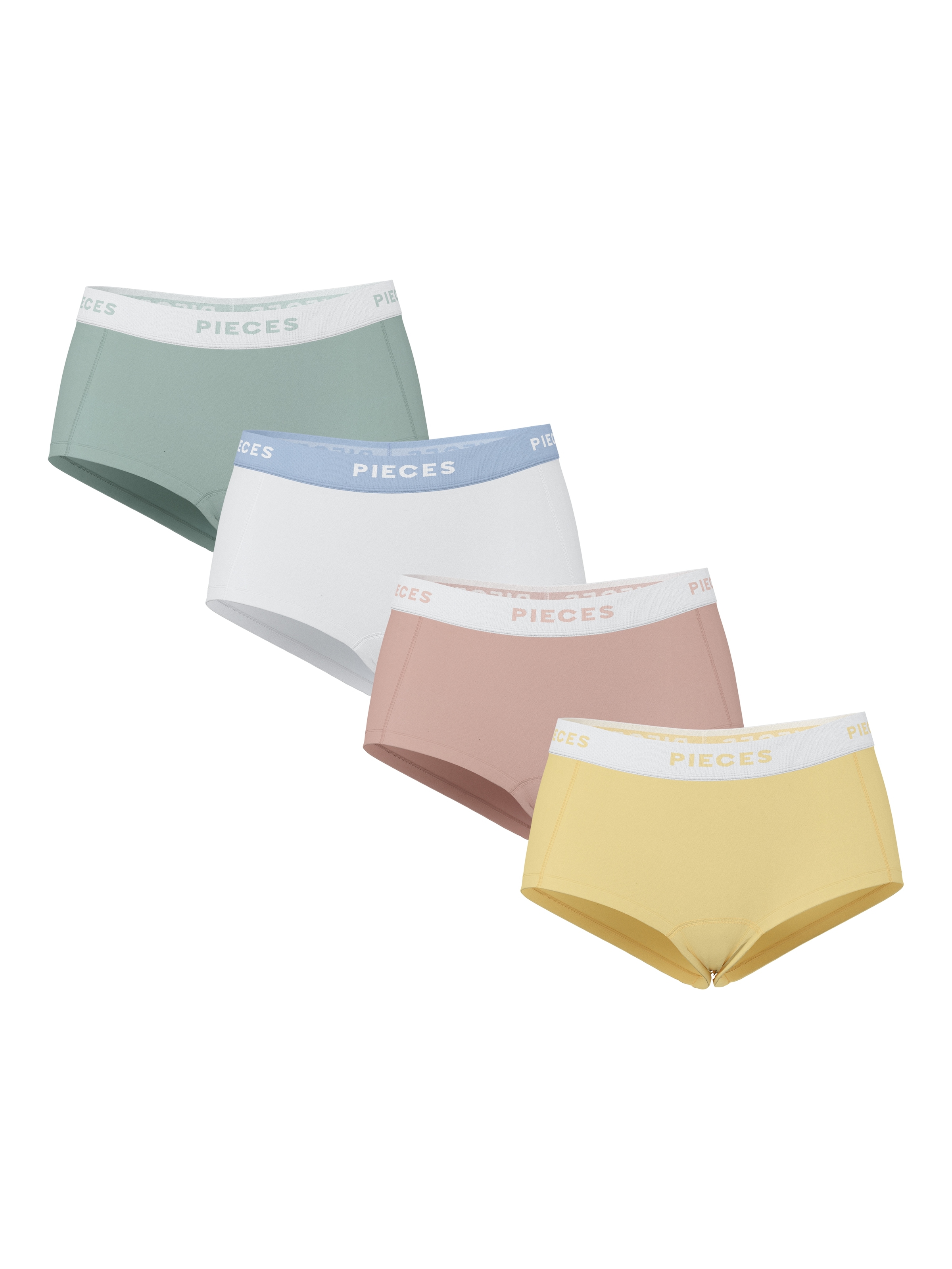 pieces Hipster »PCLOGO LADY 4 PACK SOLID NOOS BC« Packung, 4er-Pack, 4 cuis Baumwollmischung