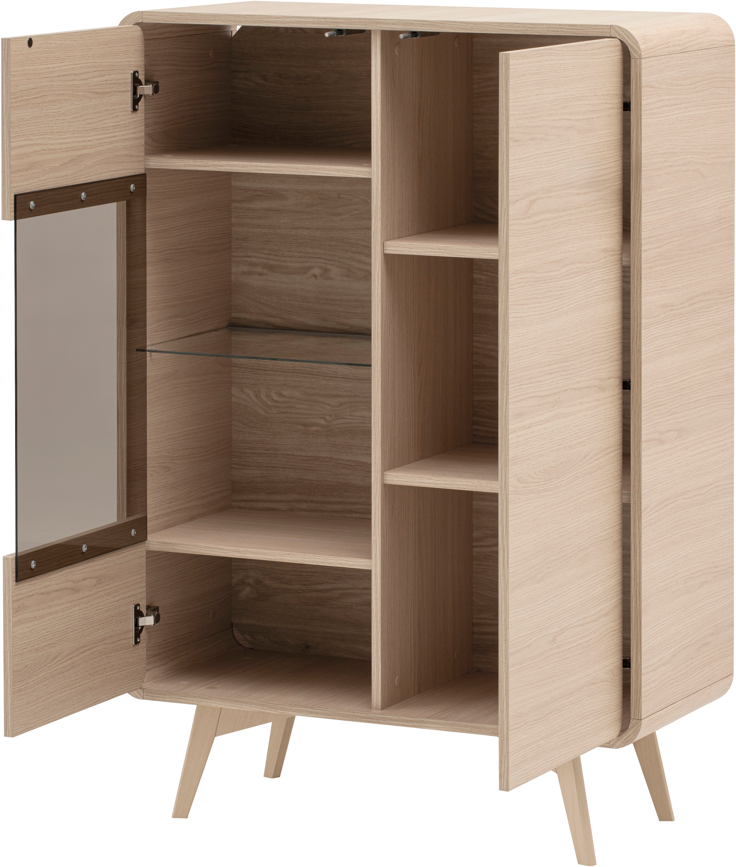 Home affaire Vitrines »Torsby, moderne Glasvitrine, Stauraumelement, Schrank« abgerundete Ecken, ausreichend Stauraum, vielseitig einsetzbar