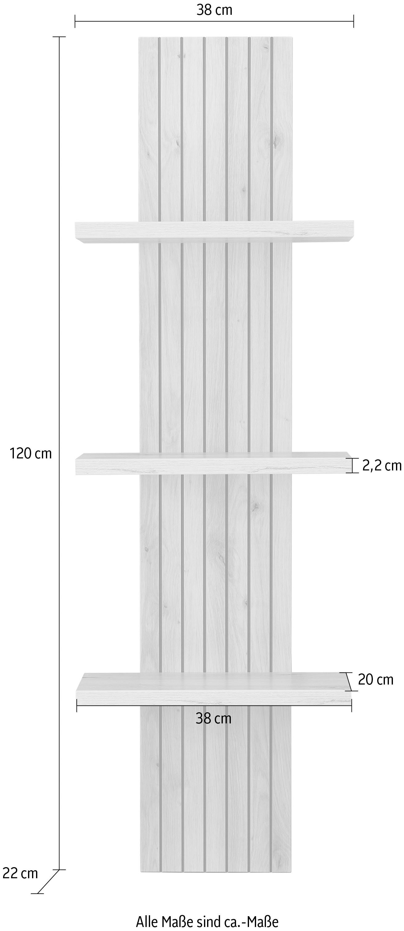 Innostyle Wandregal »Core, Wandpaneel Masse B/H/T 38x120x22 cm« 1 Stk. tlg. Wandpaneel mit 3 Böden
