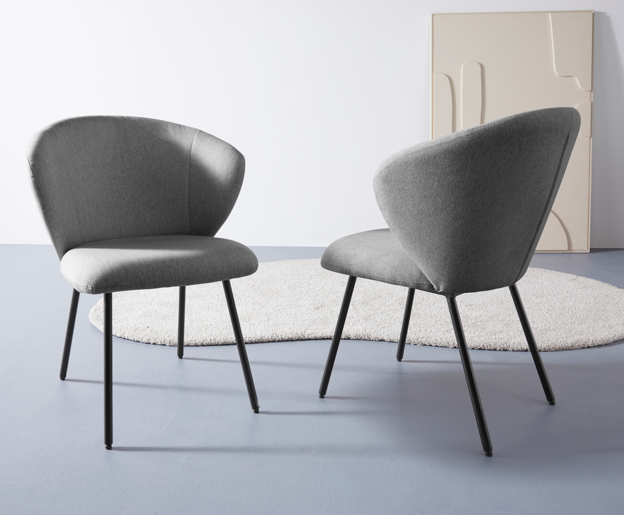 LeGer Home by Lena Gercke Chaise de salle à manger »Galilea« (Ensemble) 2 cuismit elegantem Strukturstoffbezug und stabilem Metallfuss