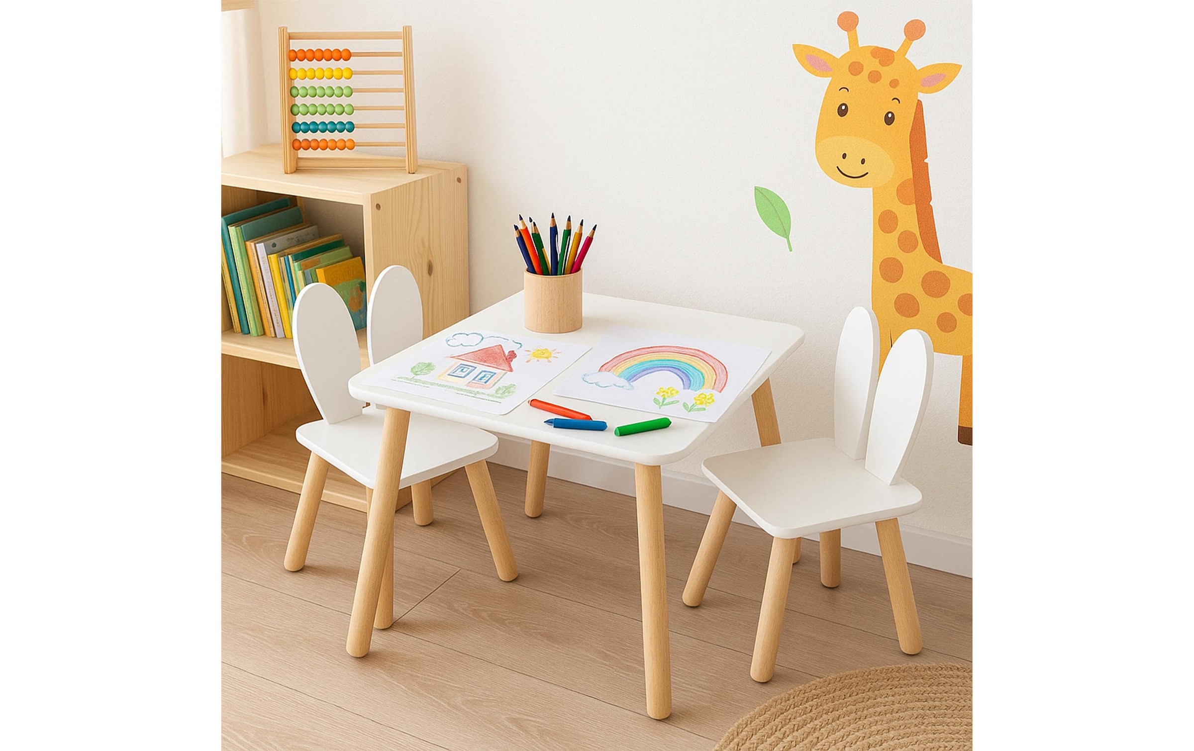 relaxdays Kindersitzgruppe »Kaninchenohren« Set, 3 tlg. tlg.