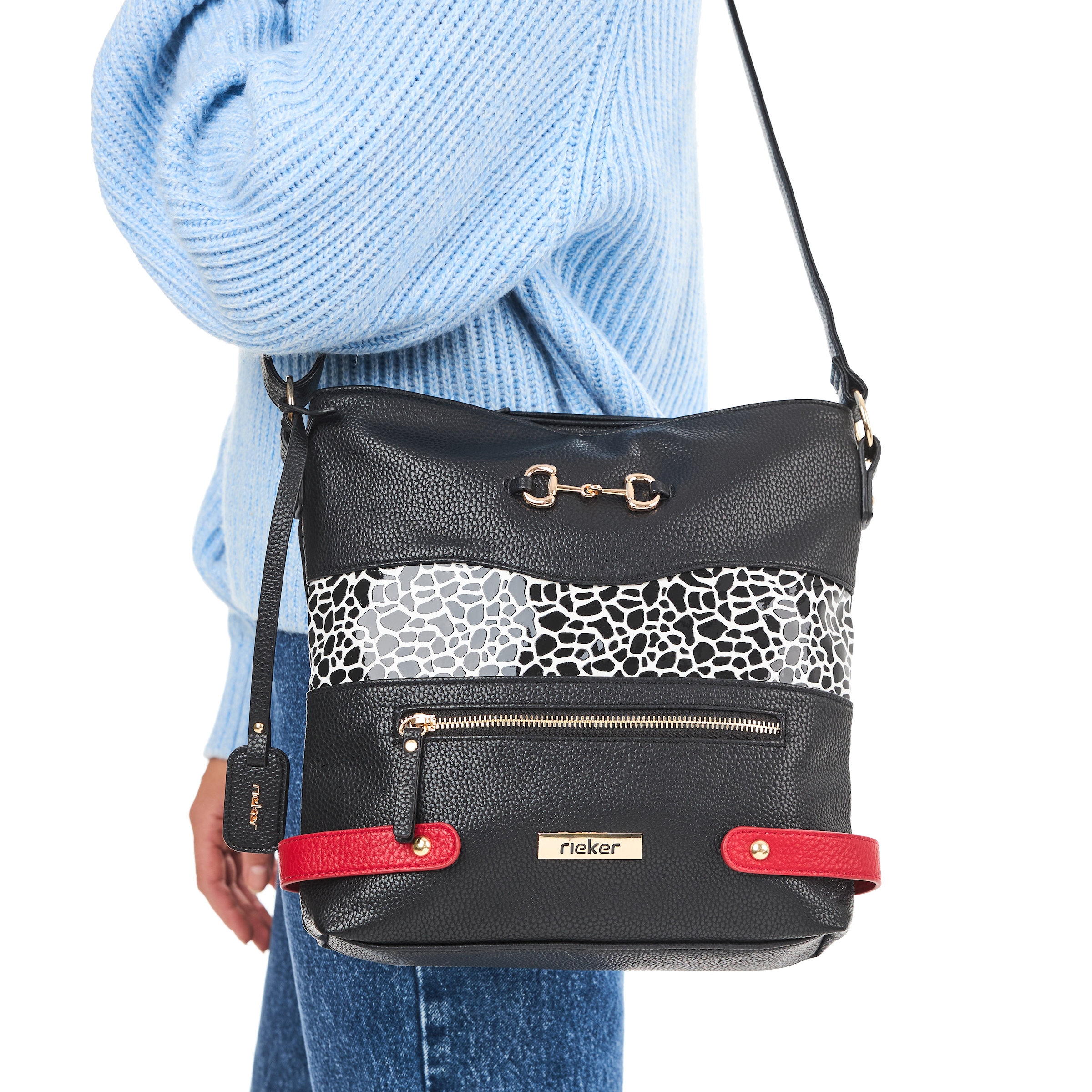 Rieker Sac à bandoulière Sac d'épaule avec sangle réglable, accents à la mode