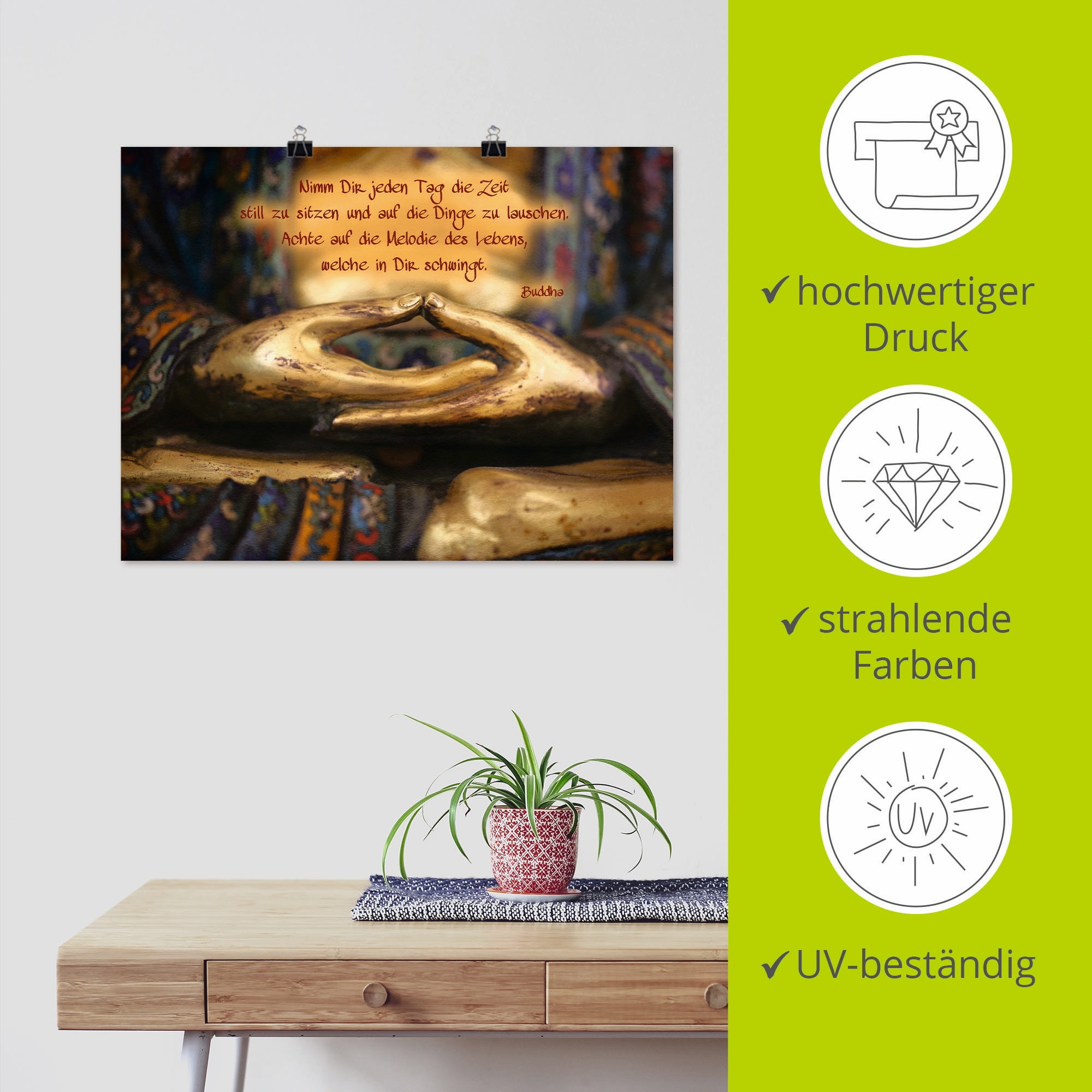 Artland Fresque murale »Weisheit« 1 cuis tlg. als Leinwandbild, Poster in verschied. Grössen