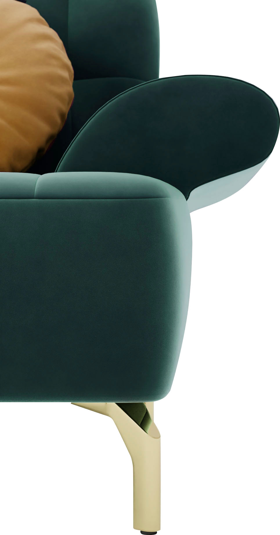 sit&more Ecksofa »Orient 1 L-Form« inkl. 4 Zierkissen mit Strass-Stein, goldfarbene Metallfüsse