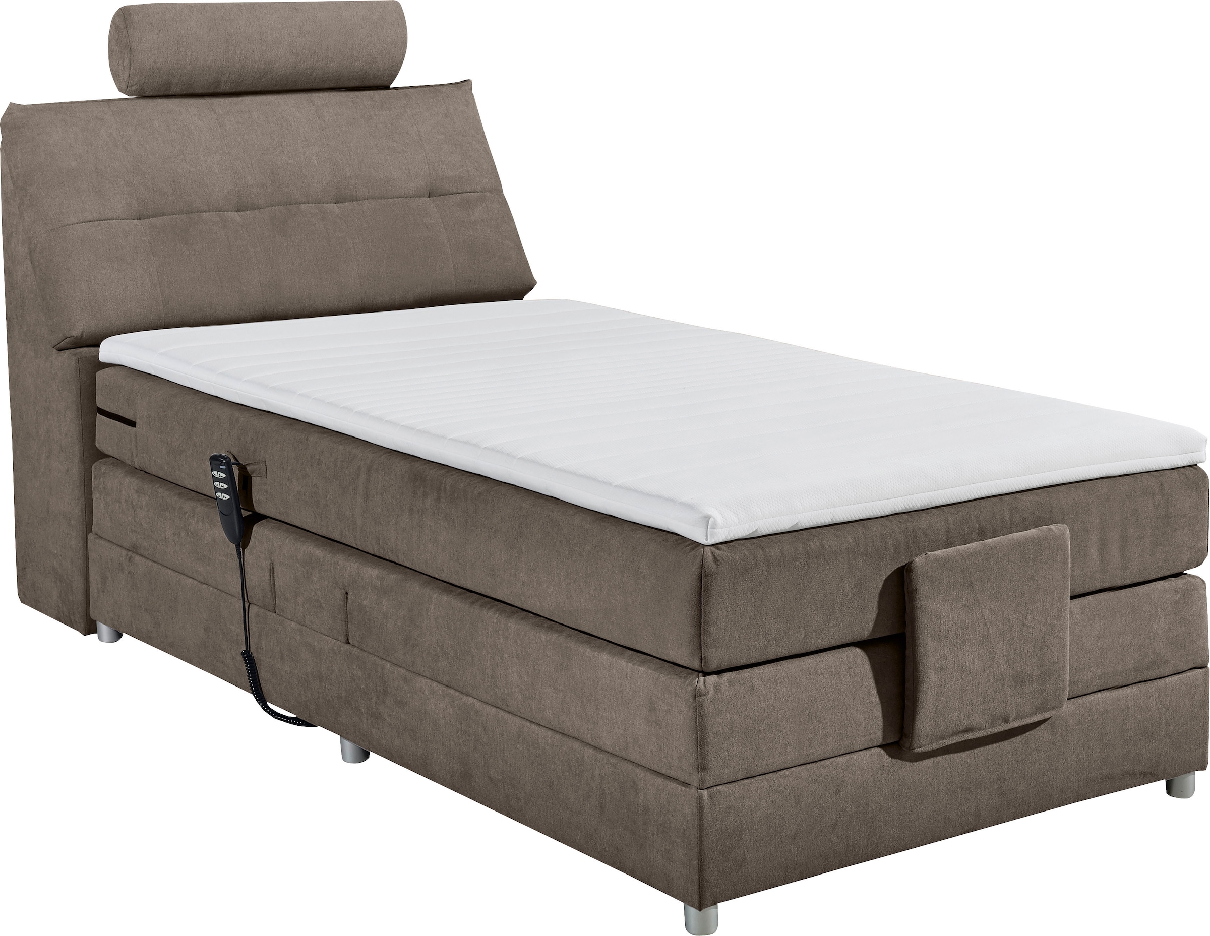 ED EXCITING DESIGN Lit boxspring »Palermo« incl. moteur, topper, appuie-tête et espace de rangement dans la tête de lit