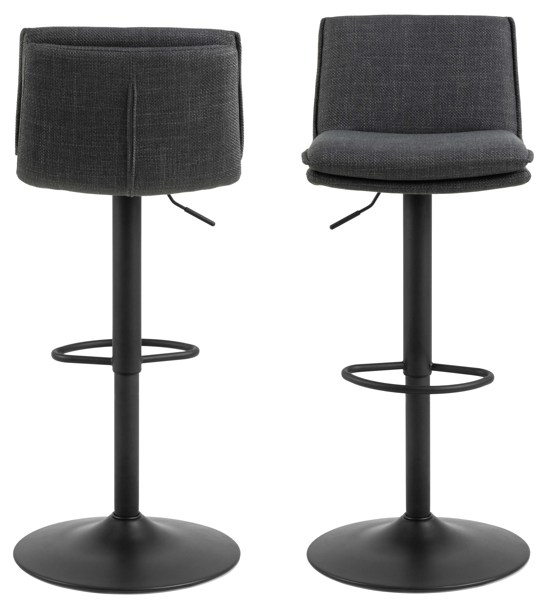 ACTONA GROUP Tabouret de bar »Flynn« Ensemble, 2 cuis tlg. Tabourets de bar, Basel gris foncé, piètement trompette, 2 pcs