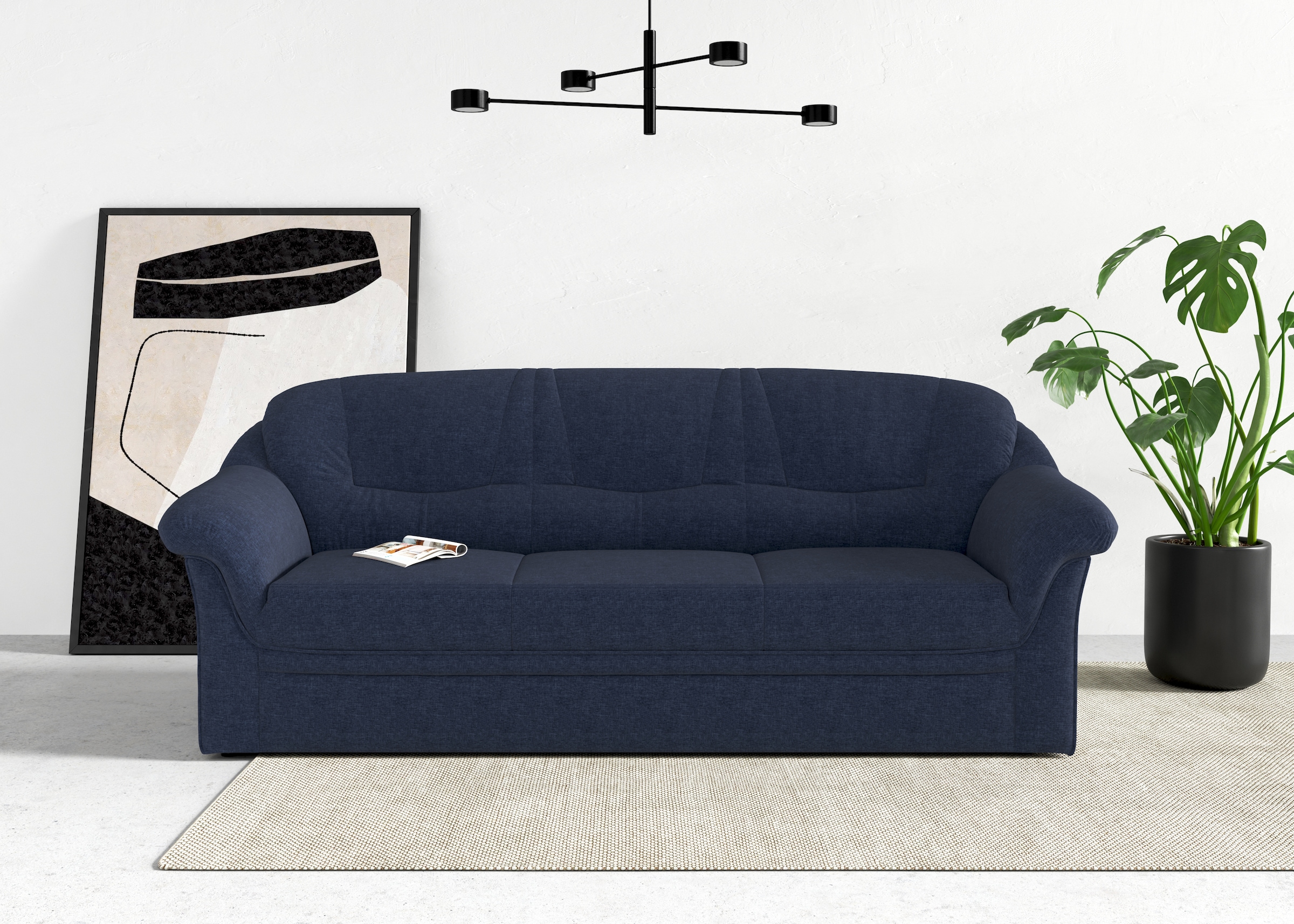 DOMO collection 3-Sitzer »Montana für kleine Räume, Breite 184cm, komfortabel und zeitlos« bequeme Armlehnen