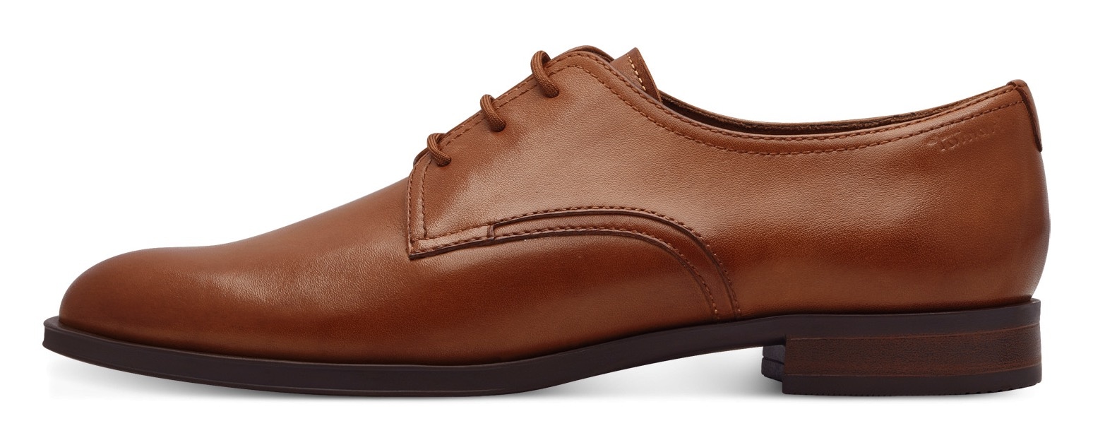 Tamaris Schnürschuh  , Blockabsatz, Halbschuh, Businessschuh mit Ziernähten