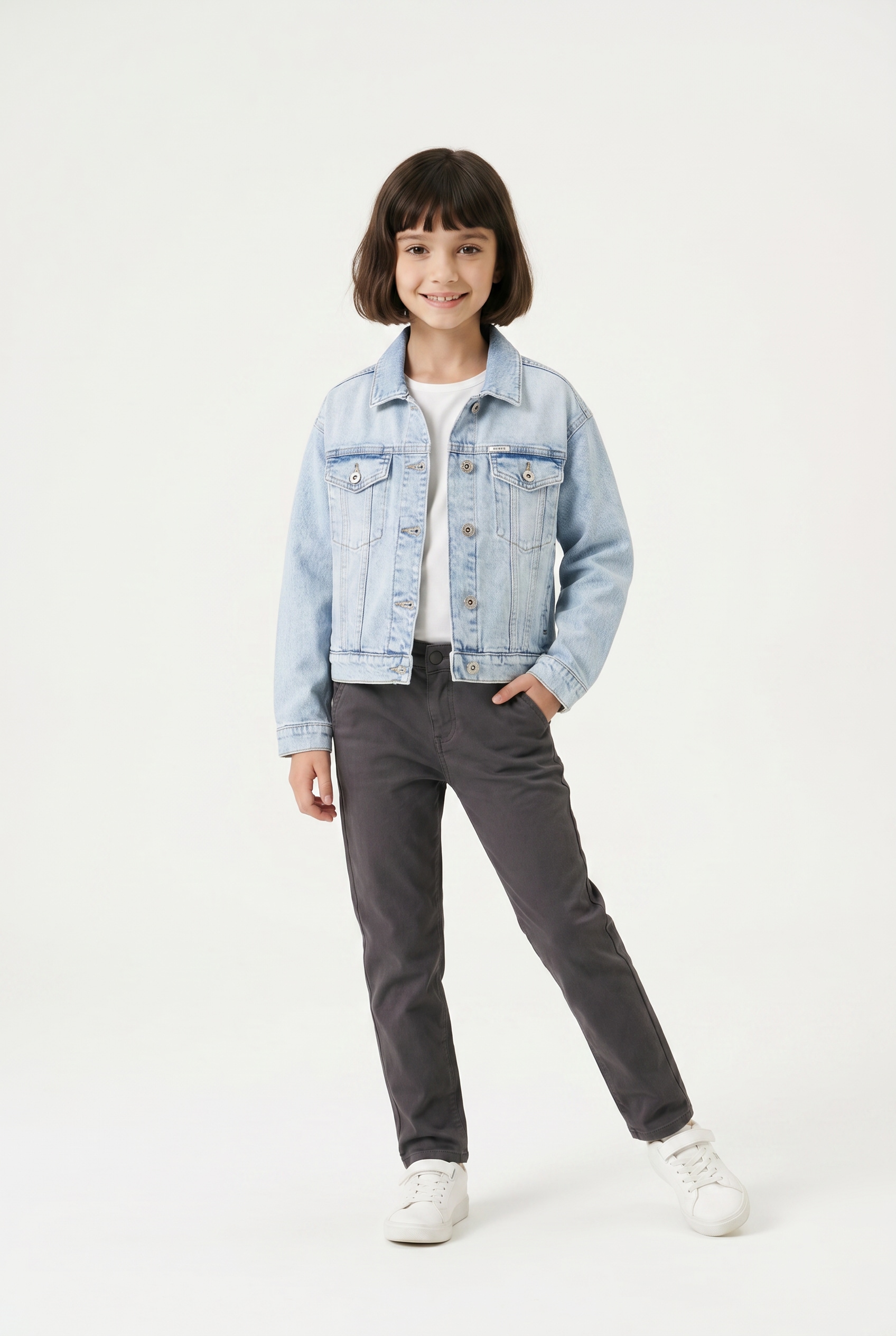 Garcia Veste en jean sans capuche avec stretch et patte de boutonnage