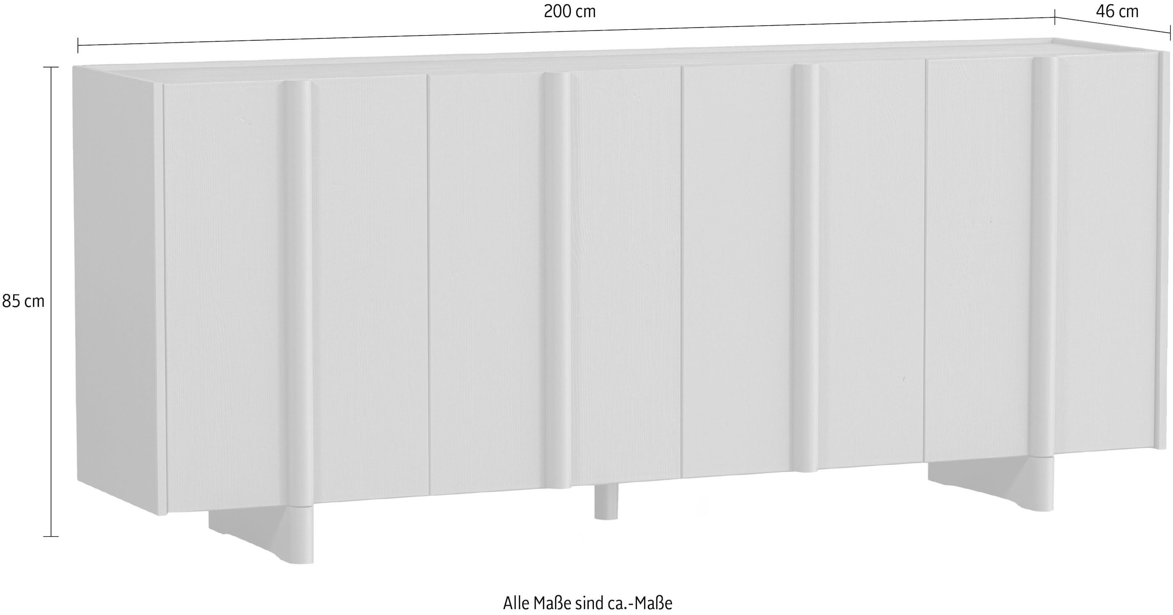 WOOOD Sideboard »Nook« Kommode, H 85 cm x B 200 cm x T 46 cm