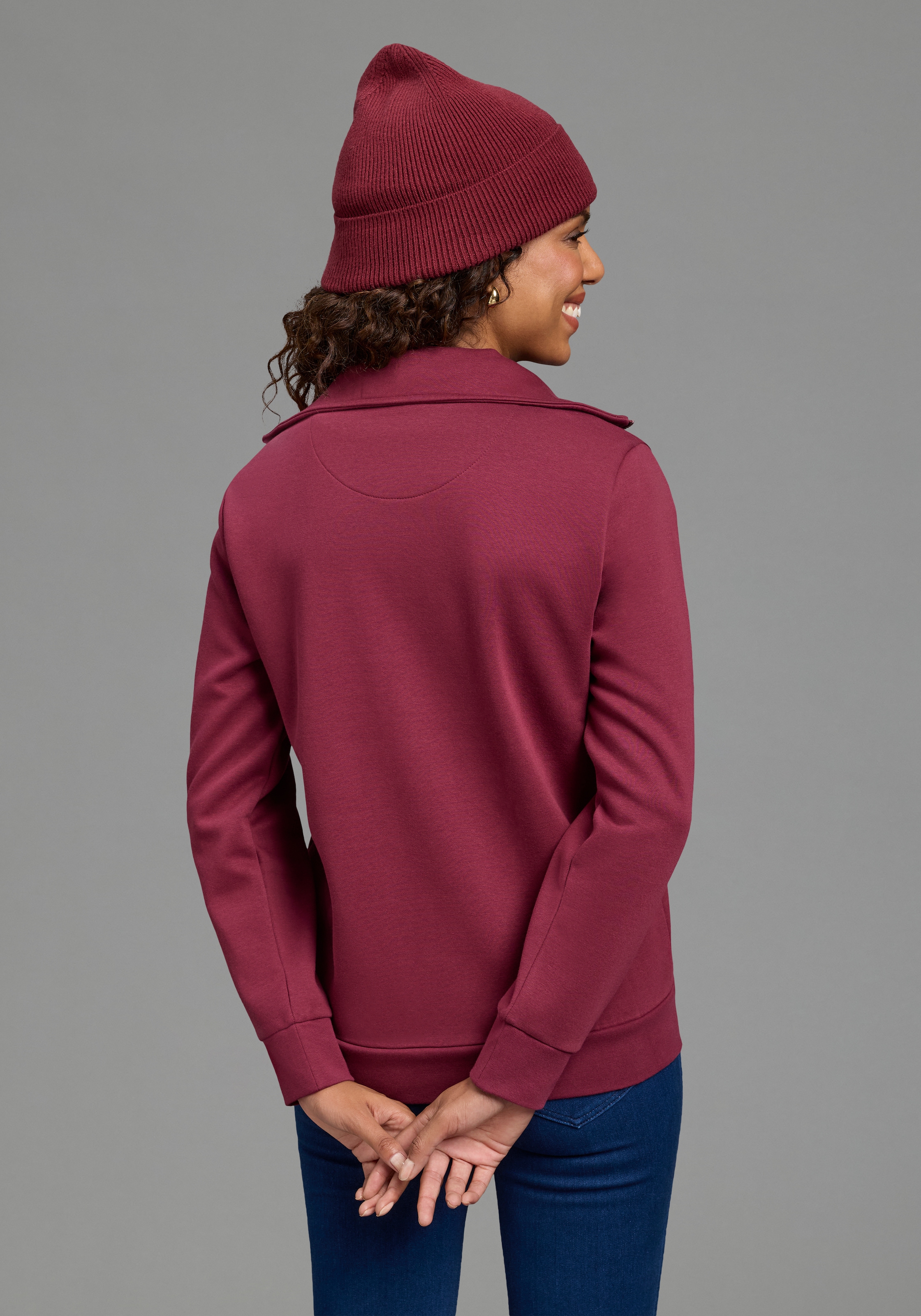 Ocean Sportswear Sweatjacke mit bedrucktem Kragen, in kuscheliger Sweatware, mit Eingriffstaschen