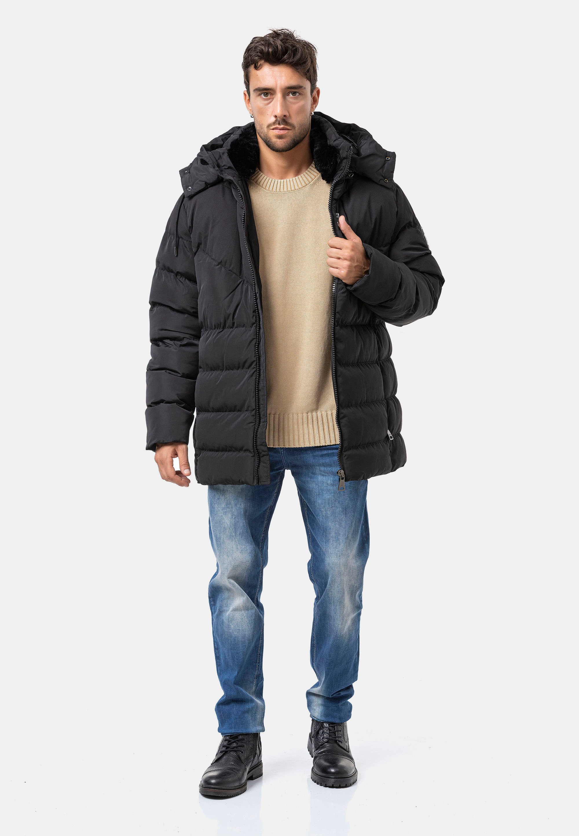 Cipo & Baxx Steppjacke mit Kapuze