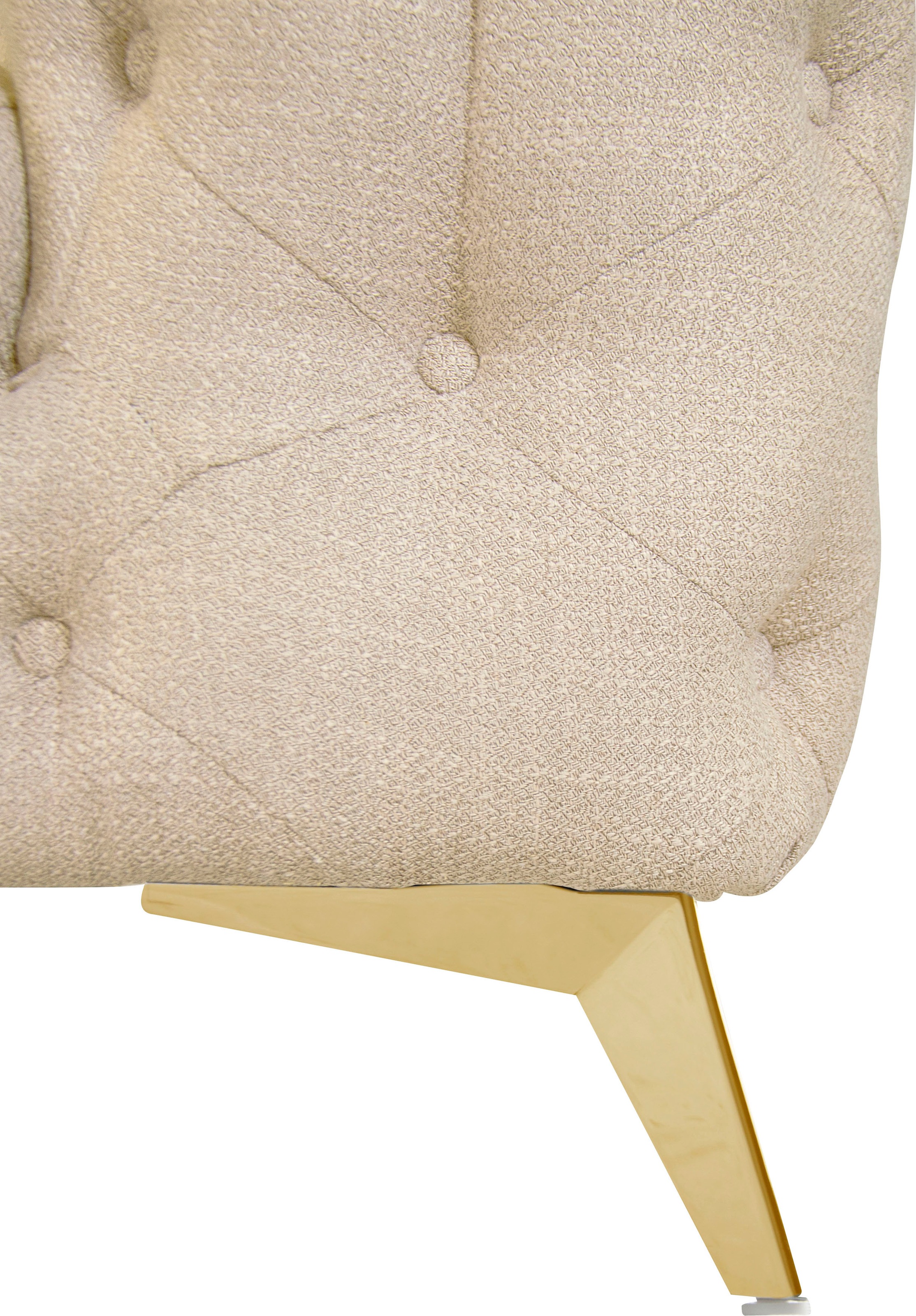 Home affaire Canapé Chesterfield »Ecksofa GLYNIS L-Form mit Wellenunterfederung, Masse B/T/H 264/204/75cm« boutonnage soigné, look Chesterfield moderne, couleur des pieds au choix