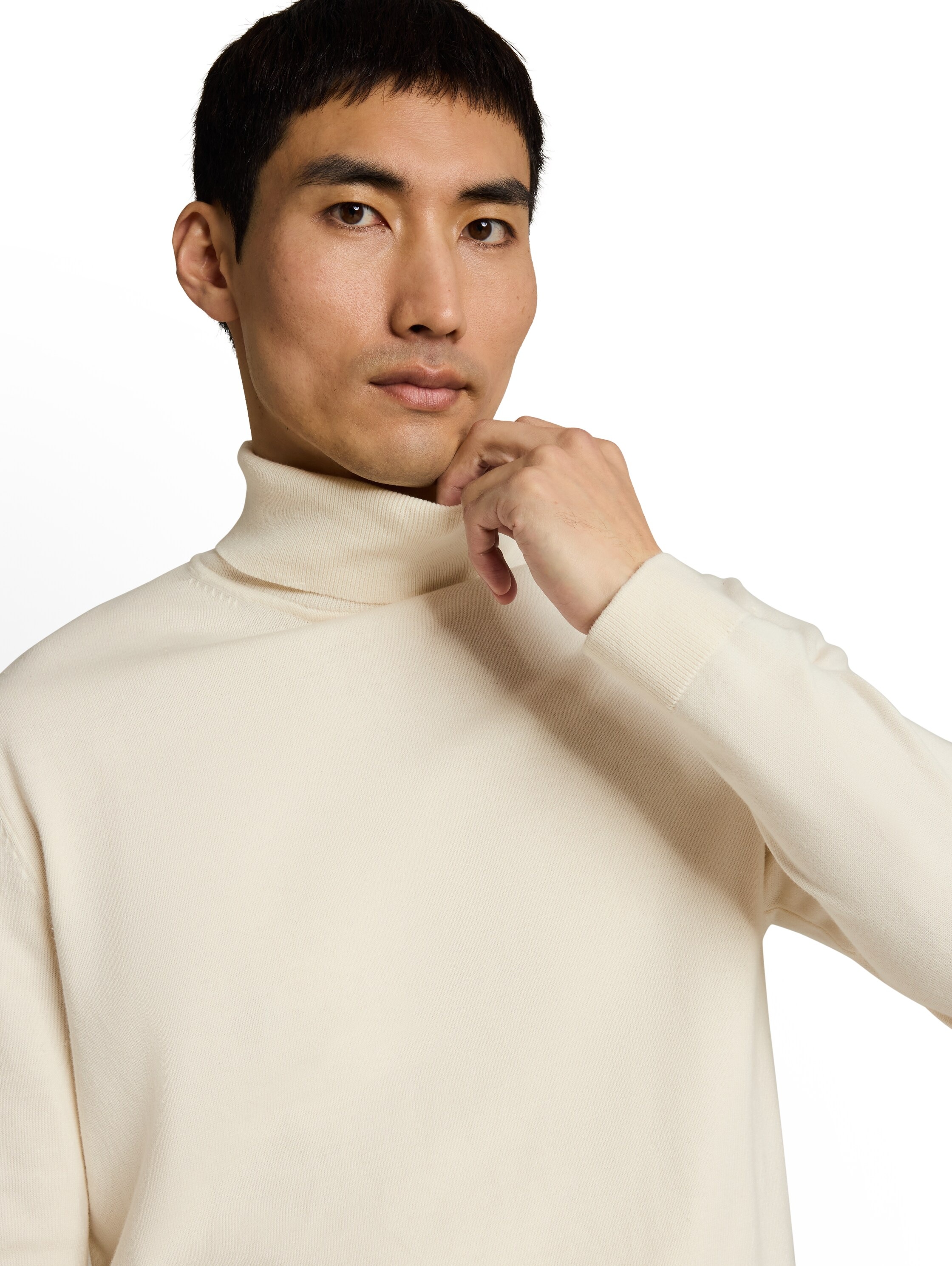 TOM TAILOR Pull à col roulé design tricoté
