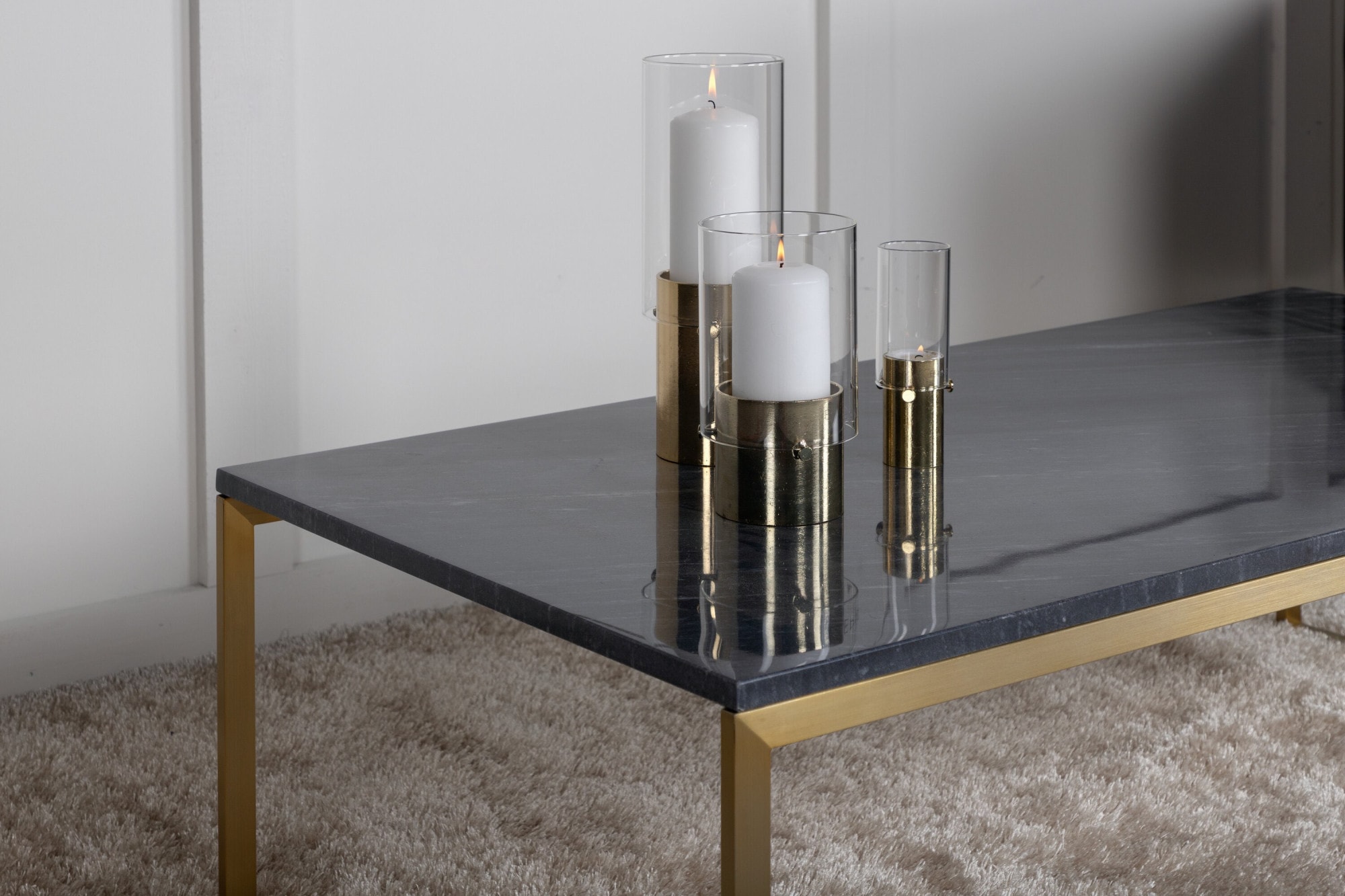 Venture Home Table basse »Estelle, rechteckiger Couchtisch mit Marmorplatte, 120 × 60 cm« Sofatisch, Marmor, Stahl, niedrig, edel, anspruchsvoll