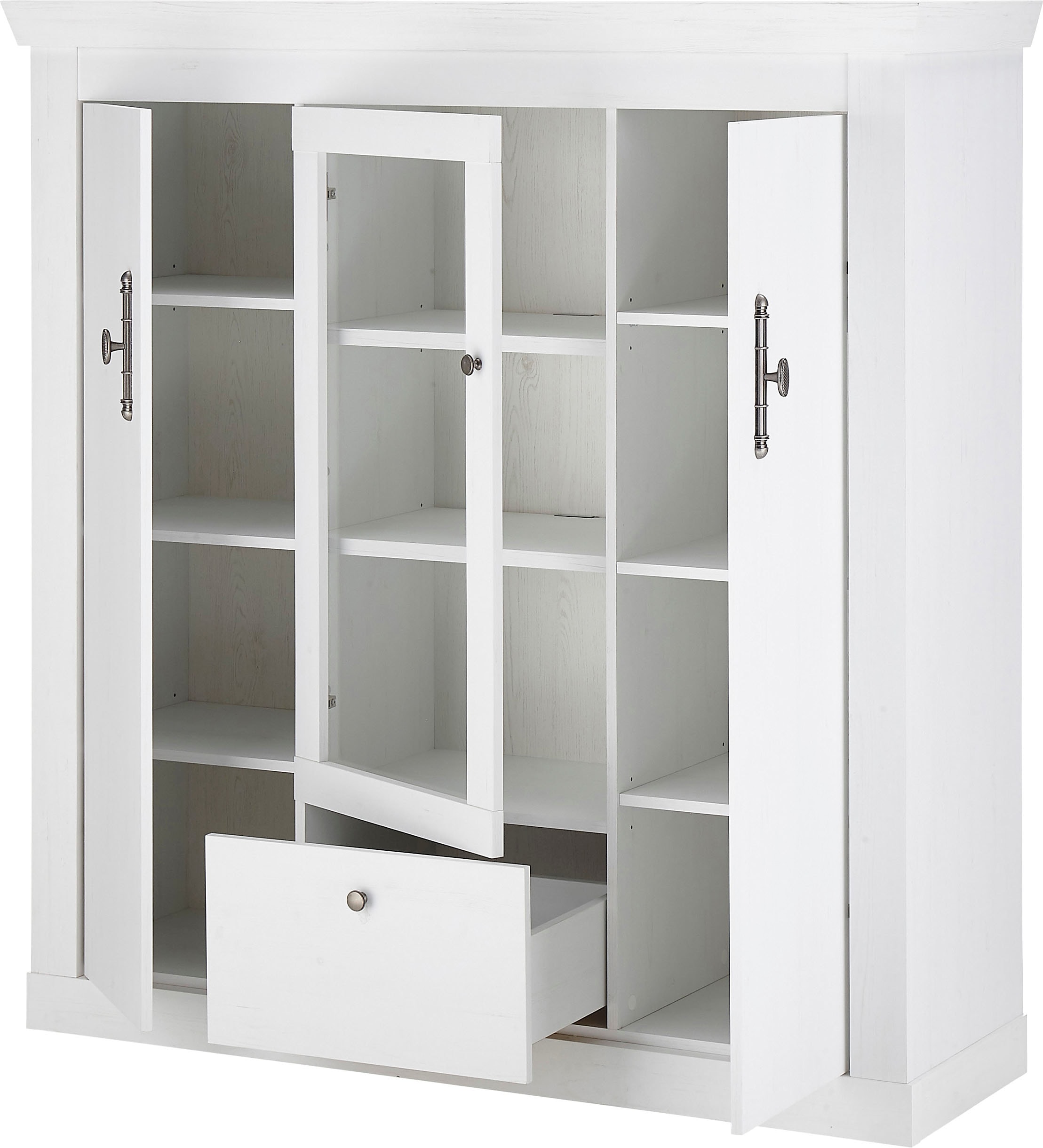 Home affaire Buffet haut »RAVENNA« im romantischen Landhausstil, Griffe aus Metall, Höhe 146 cm