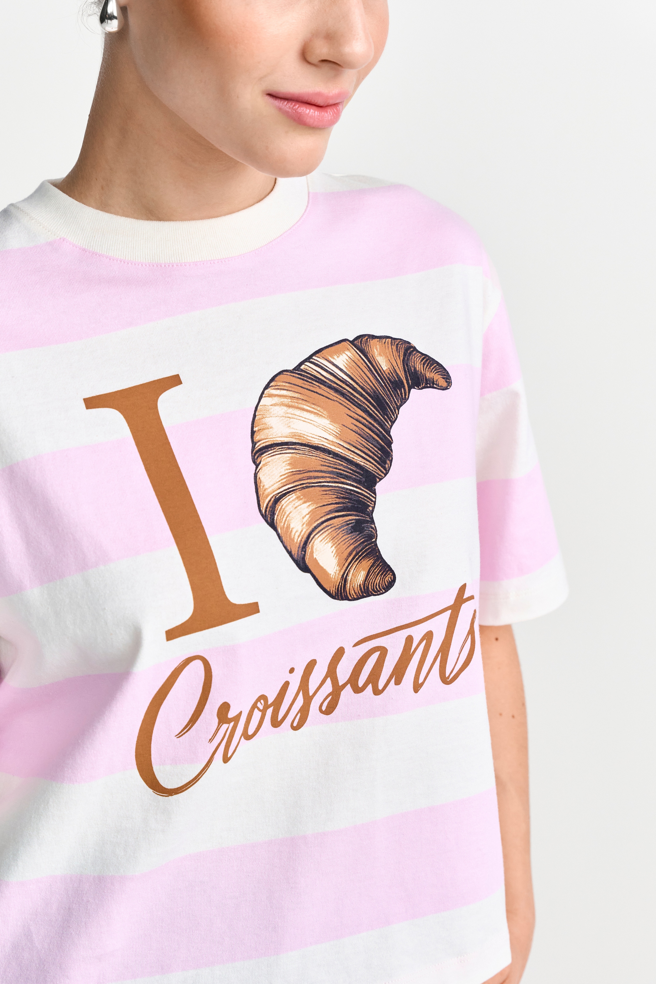 RICHROYAL T-Shirt oversized, croped, grosses Frontmotiv, aus reiner Baumwolle