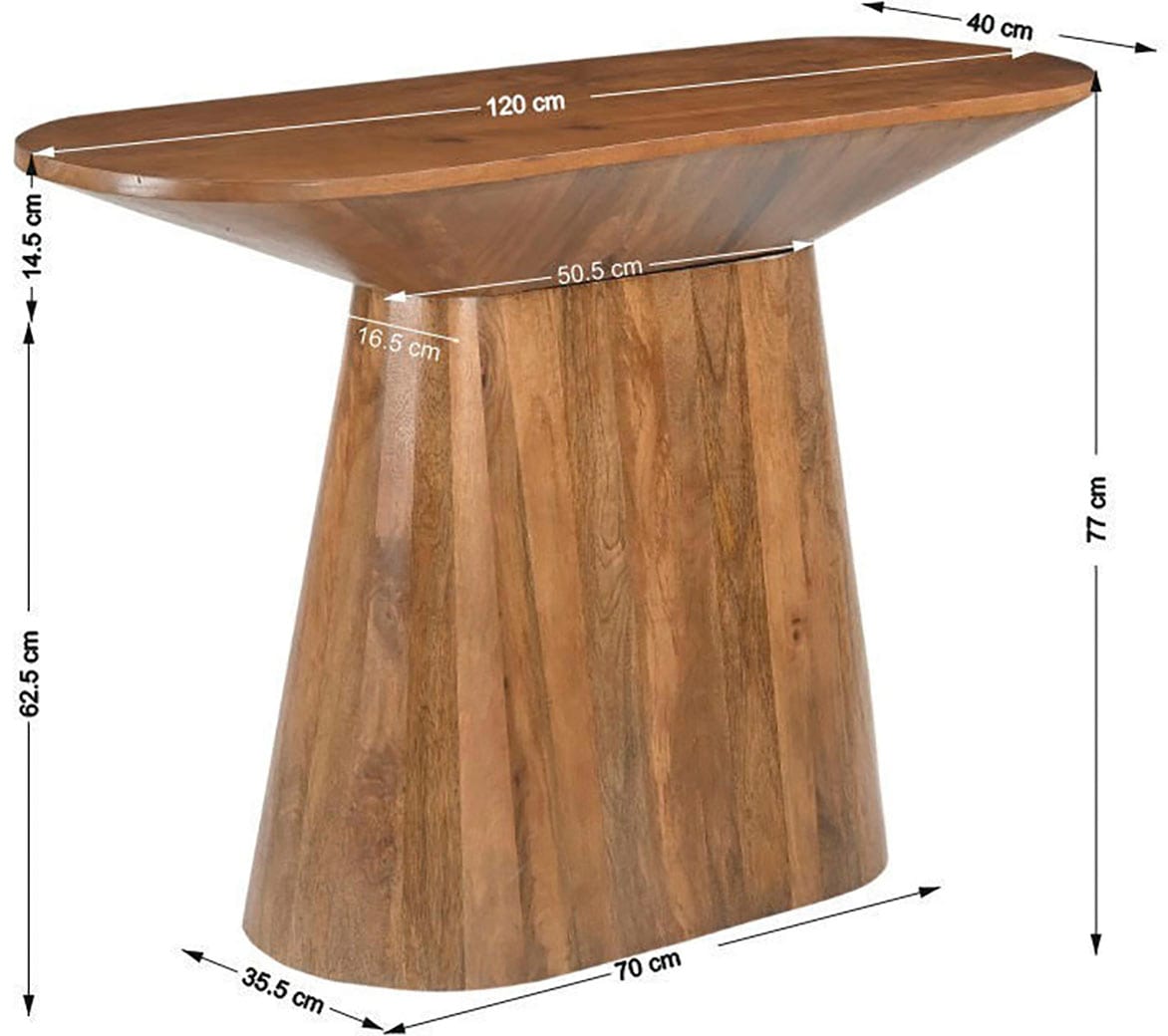 SIT Konsolentisch »Montreal oval aus massivem Mangoholz mit Sockelfuss« Ovale 120-cm-Platte & ovaler Sockelfuss aus massivem Mangoholz