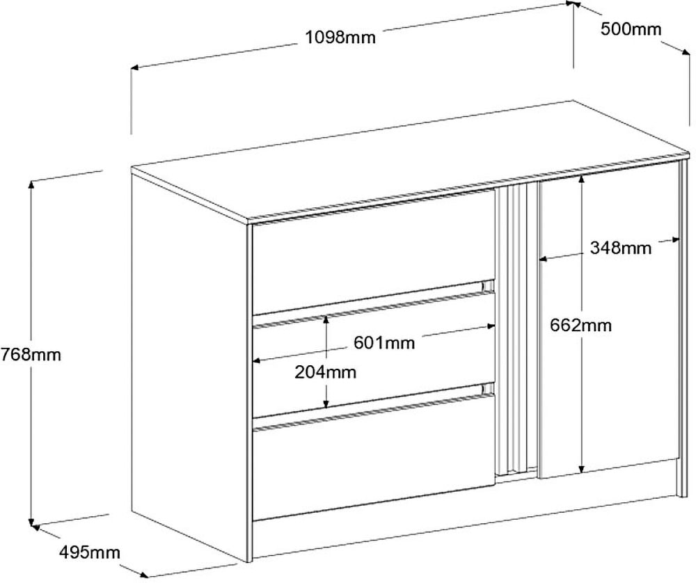 Parisot Schlafzimmer-Set 4 Stk. tlg. viel Stauraum, schöne Optik, Einsätze an Schrank und Kommode drehbar