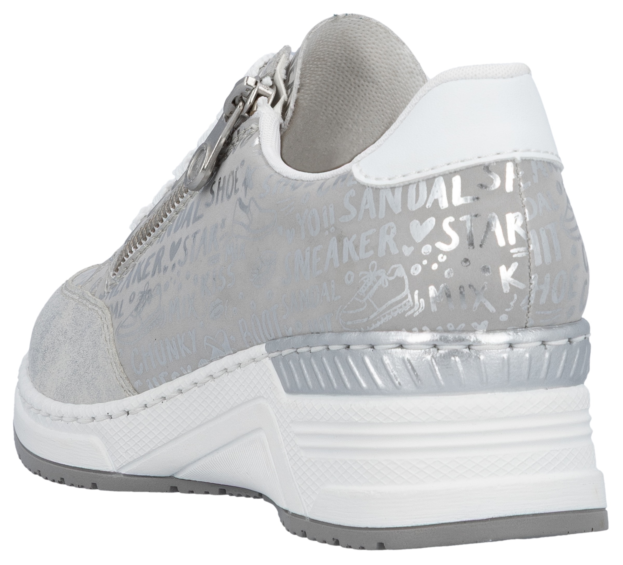 Rieker Sneakers  mit Lettern bedruckt, Freizeitschuh, Halbschuh, Schnürschuh