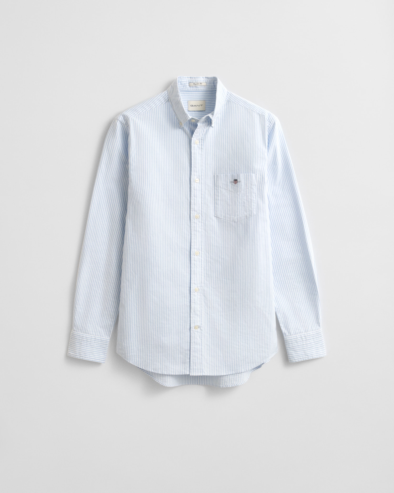 Gant Chemise à manches longues »Regular Fit Oxford Hemd strukturiert langlebig dicker gestreift« mit dezenter Logostickerei