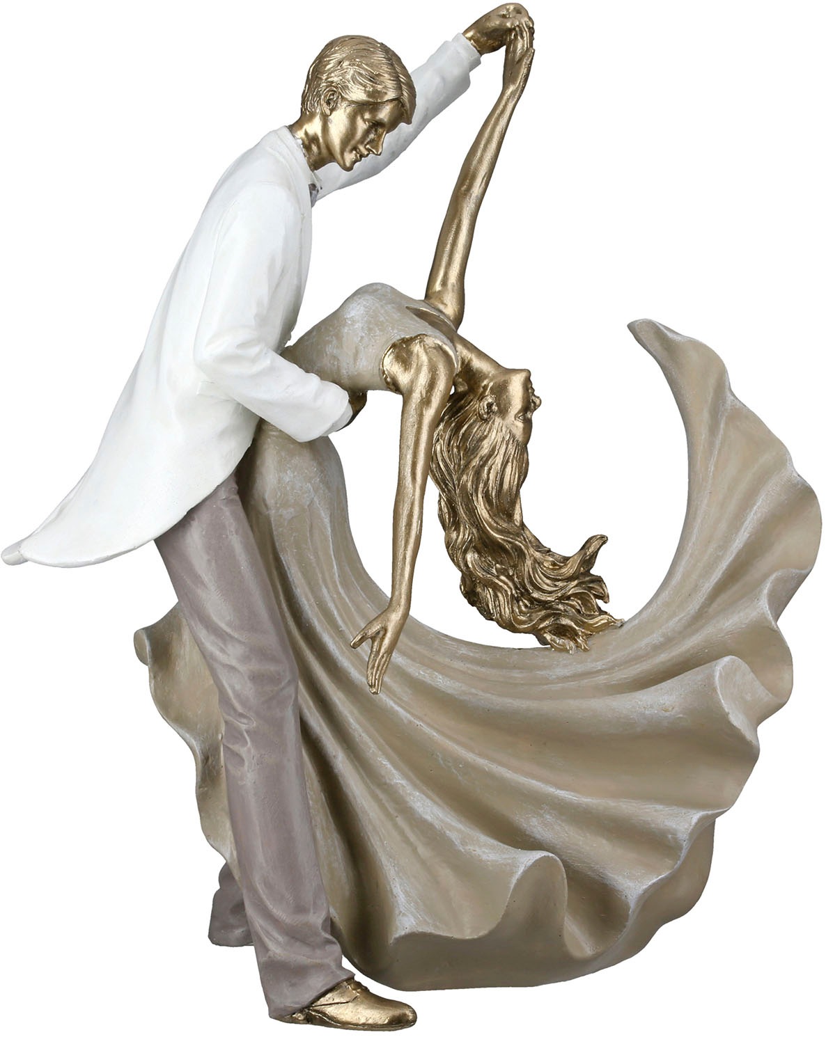 GILDE Dekofigur »Figur Tänzer Salsa goldfarben«