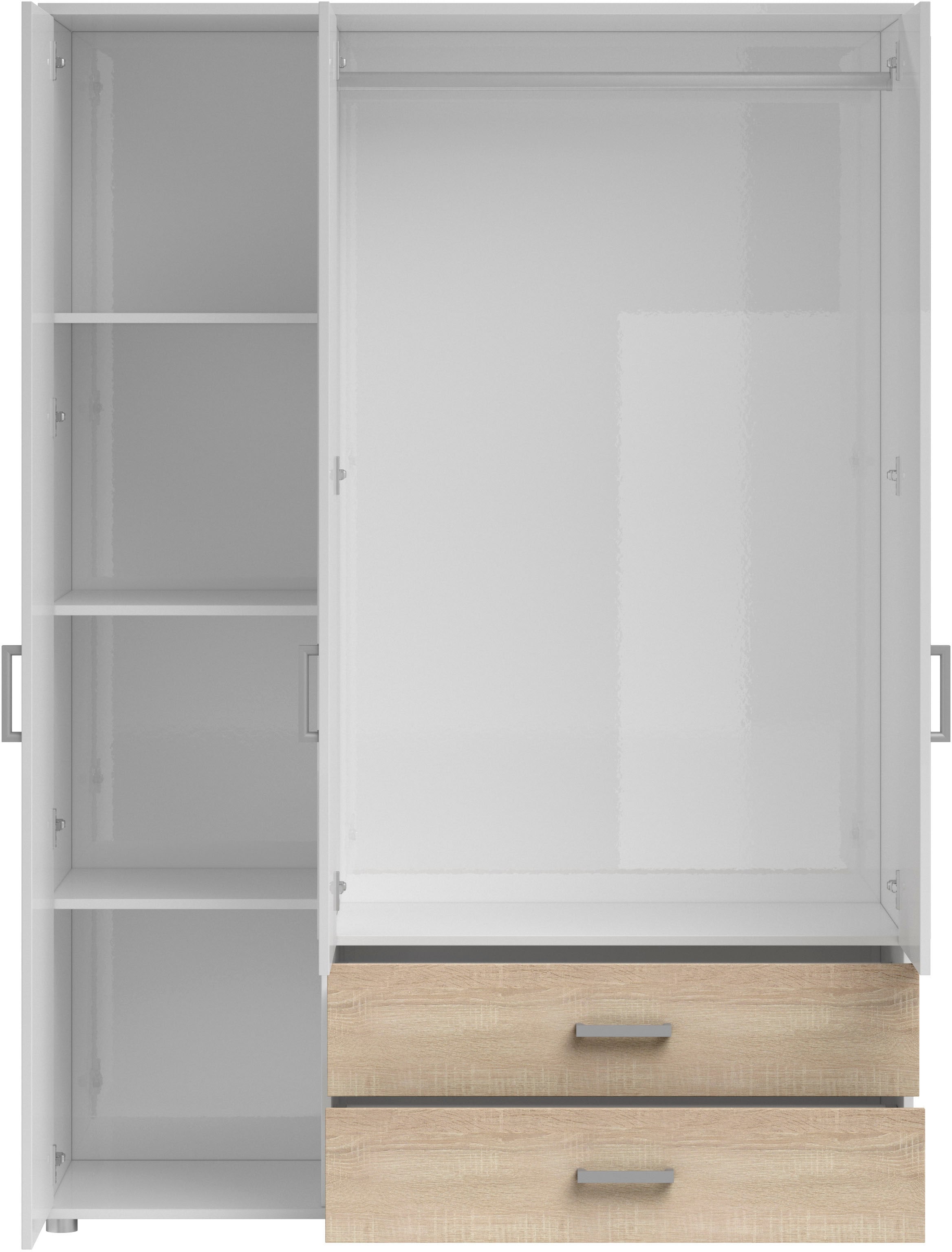 Schlafkontor »Ivar Kleiderschrank mit Spiegel« inklusive 2 Spiegeltüren und 2 farblich abgesetzten Schubkästen