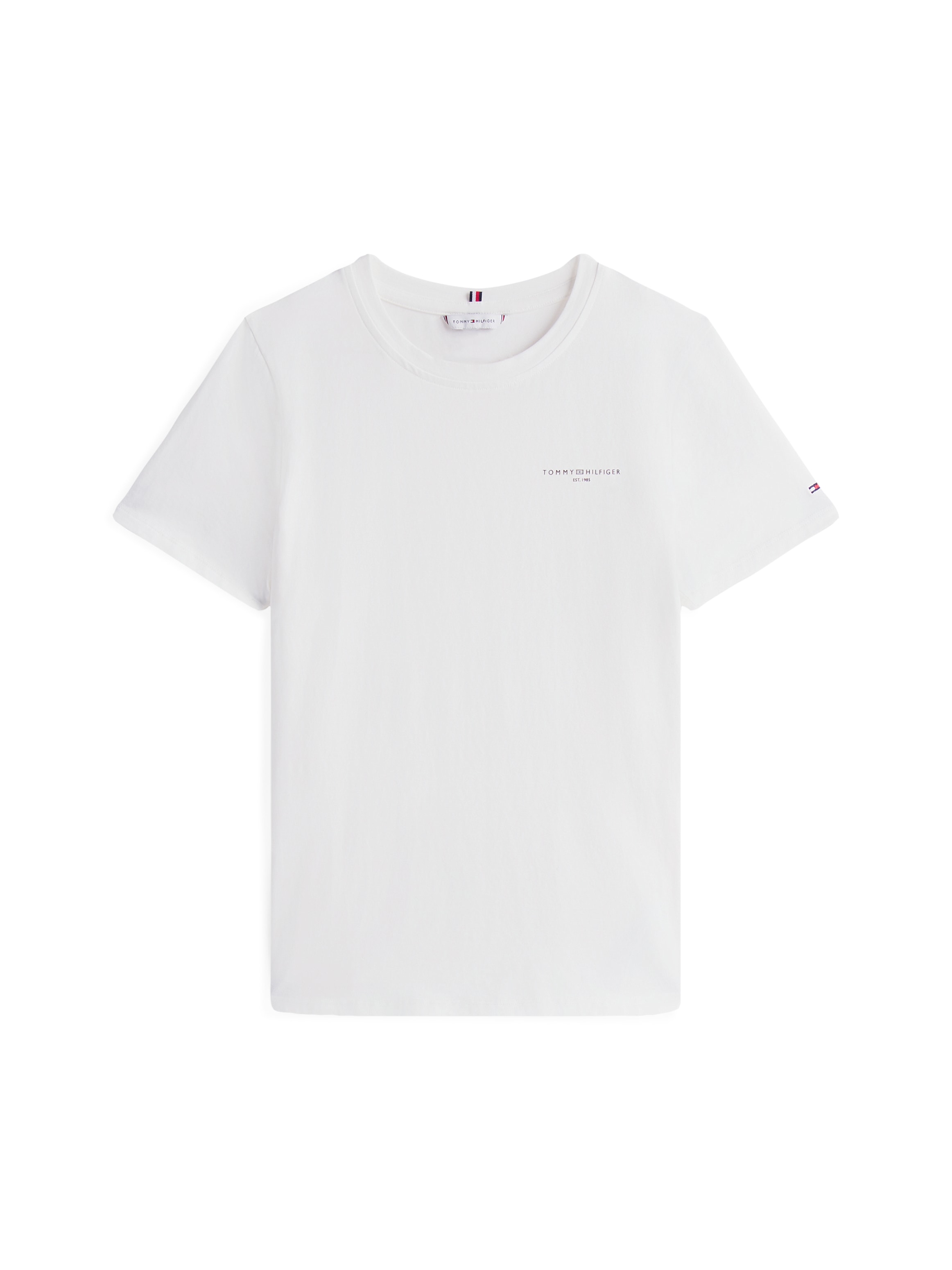 Tommy Hilfiger Shirt à col rond »1985 REG MINI CORP LOGO C-NK SHORT SLEEVE« avec inscription logo Tommy Hilfiger et broderie