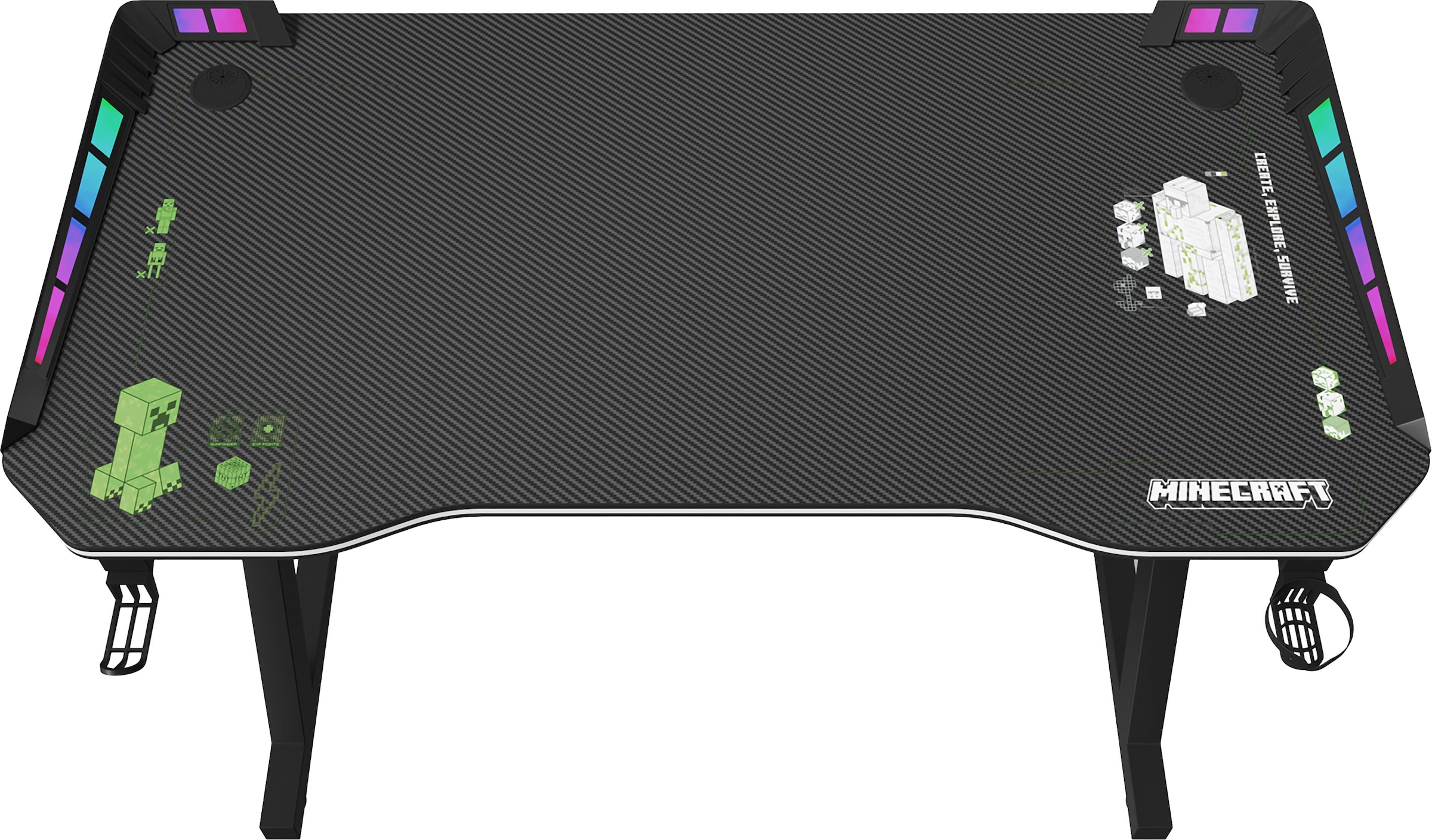 Phoenix Table de gaming incluant éclairage LED RGB