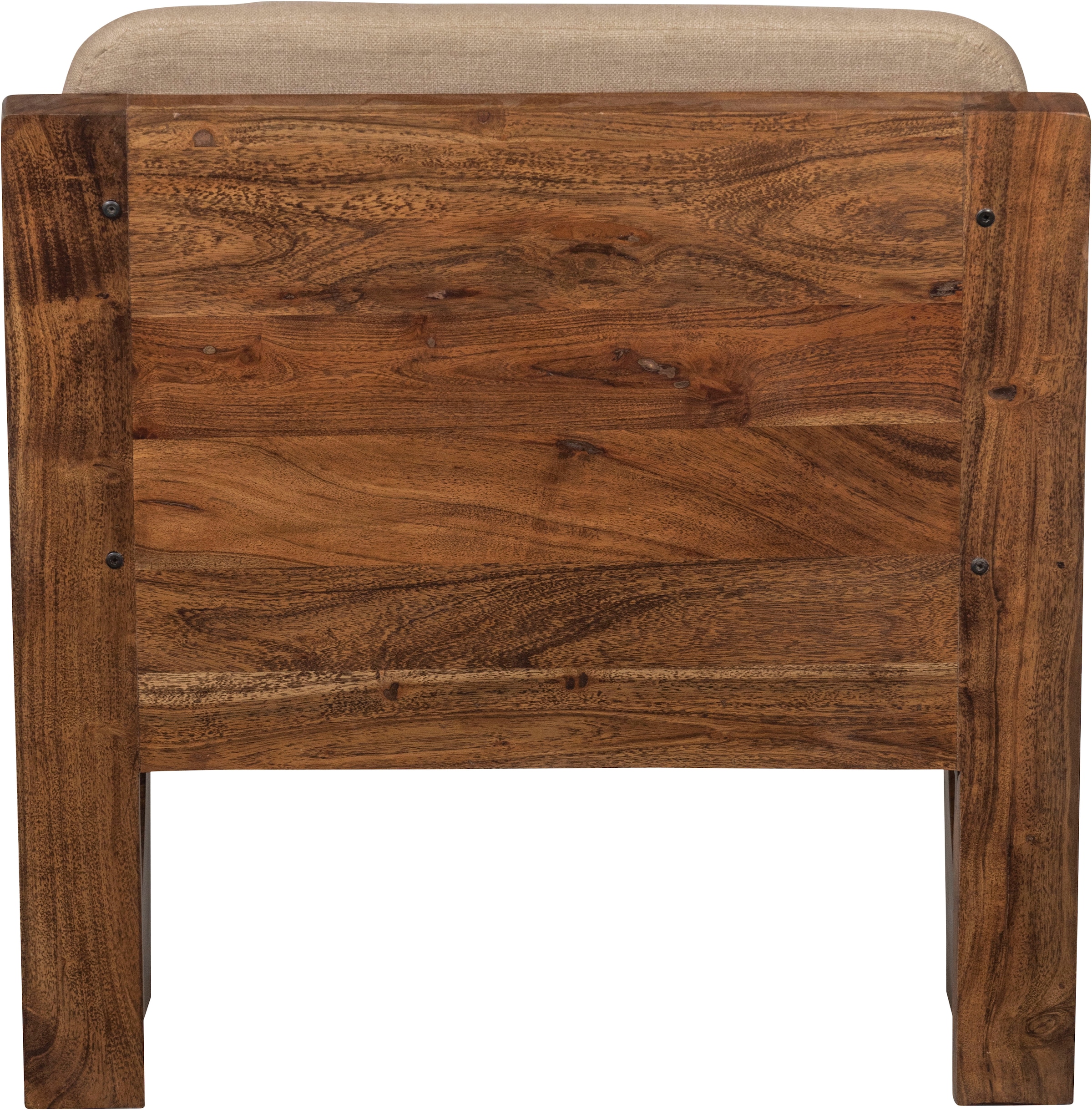 WOOOD Fauteuil lounge »Opulent mit Bouclé-Bezug und Akazienholz-Gestell B 70 x T 80 x H 75 cm« Grain visible, capacité de charge 150 kg, livré entièrement monté