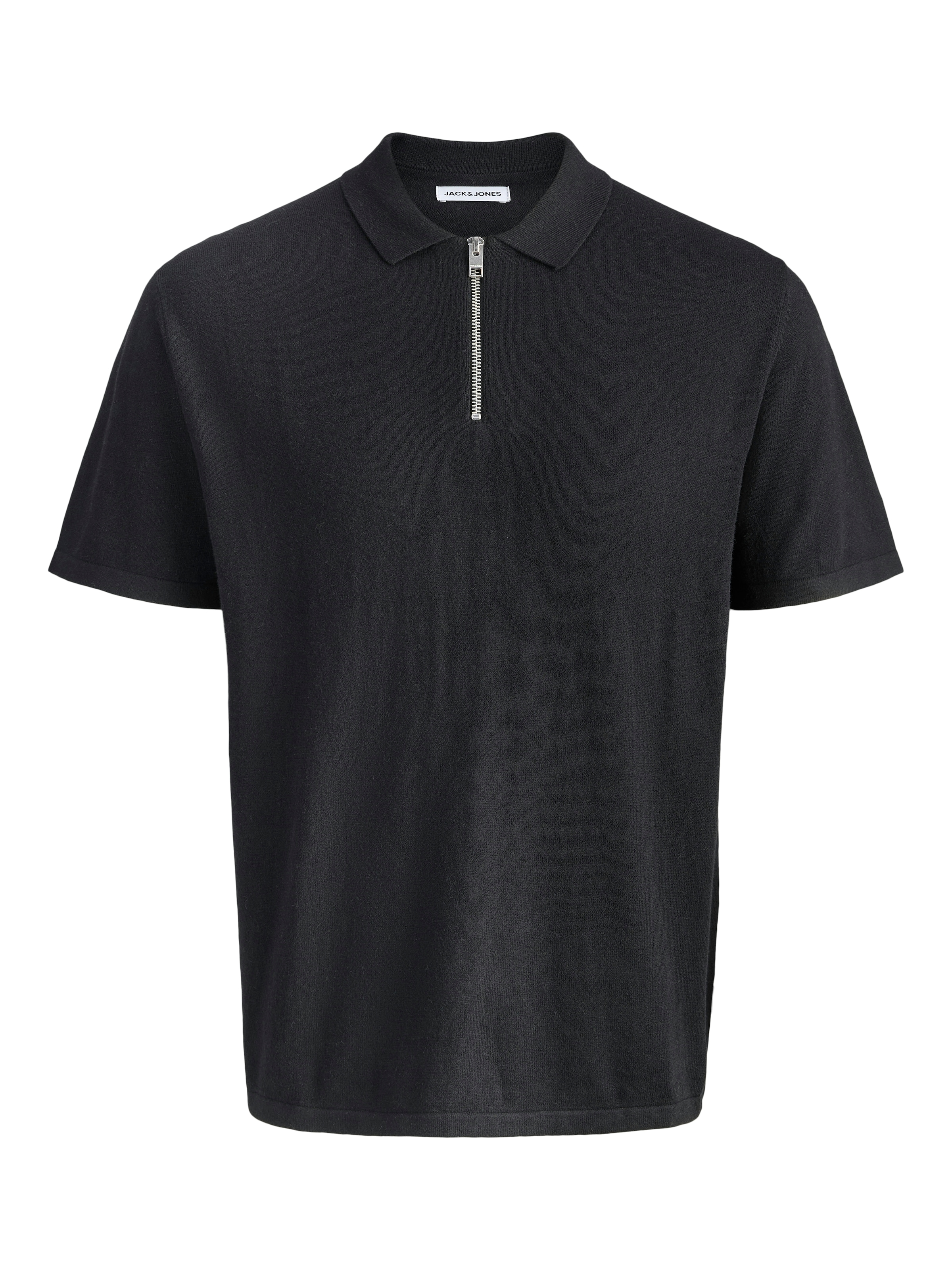 Jack & Jones Pull à manches courtes »JJEEMIL KNIT ZIP POLO SS SN« avec fermeture éclair courte