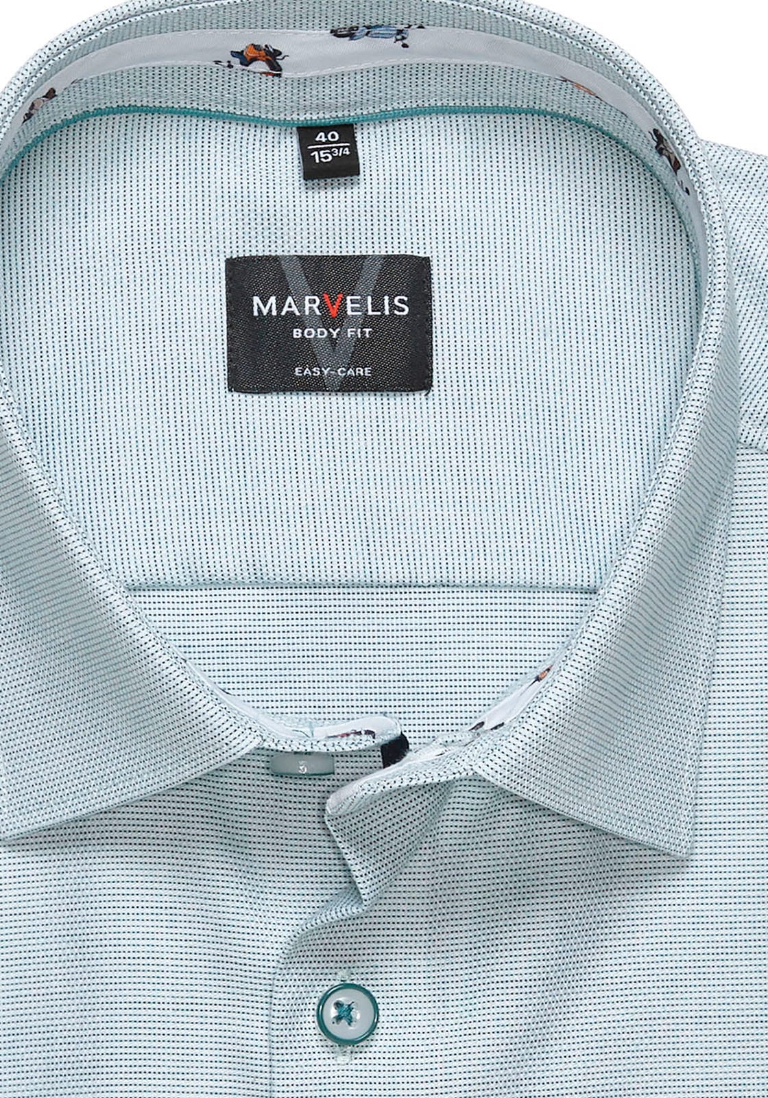 MARVELIS Kurzarmhemd bügelleicht, körpernah, Businesshemd
