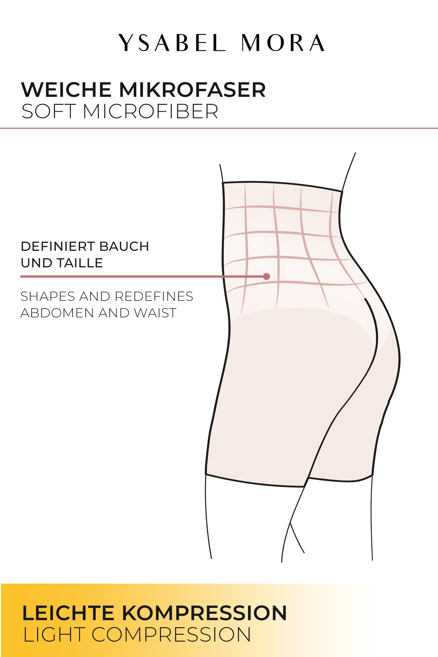 YSABEL MORA Pantalon shaping 2er Pack,  hoch geschnitten, elastisch, mittlerer Form-Effekt