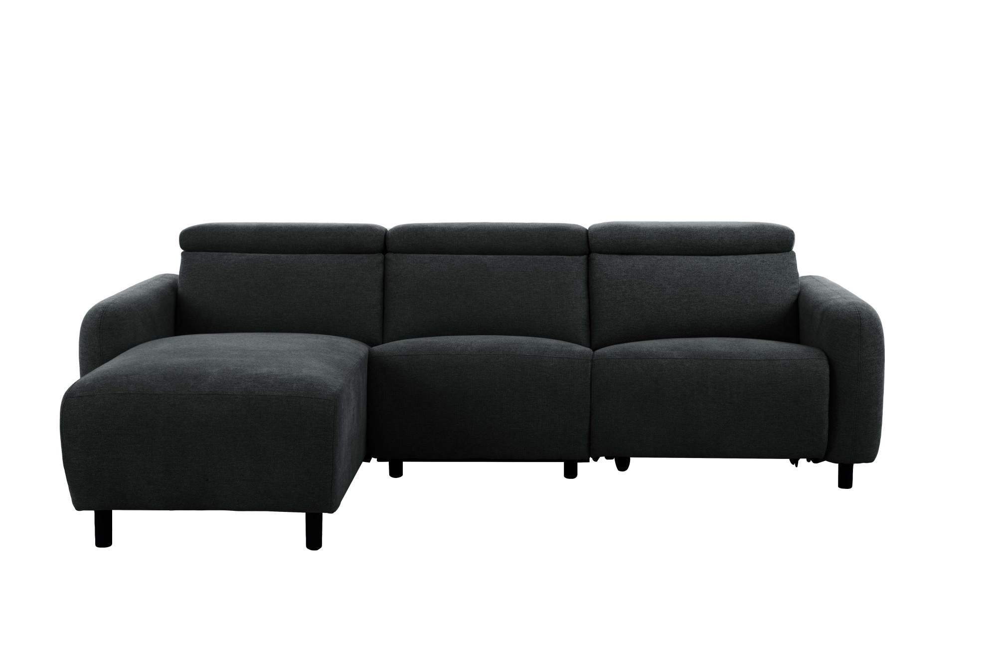 GOODproduct Ecksofa »SKAANE Struktur, L-Form, 274 cm, manuelle/elektrische Relaxfunktion,« rundes Design, Kopfteilverstellung, Federkernpolsterung