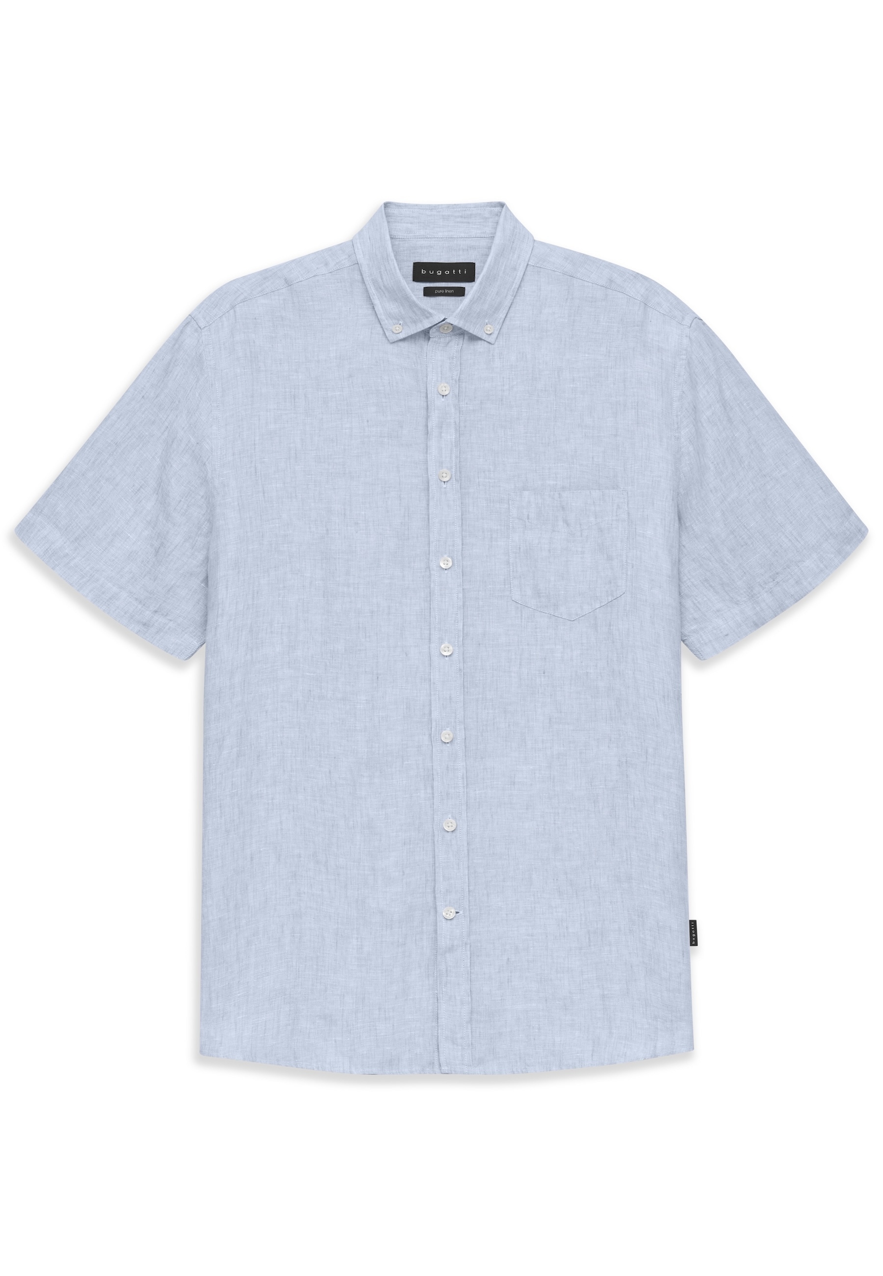 bugatti Chemise à manches courtes Modern Fit en lin avec col boutonné