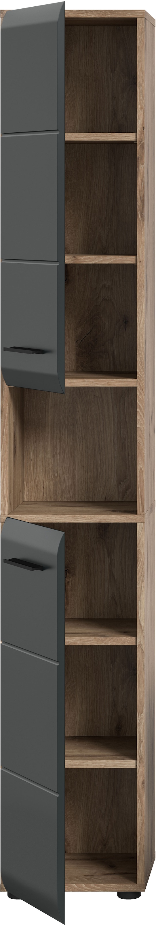 INOSIGN Armoire de rangement 1 cuis tlg. Florenz, Badschrank Hoch Nox Oak NB, 185 cm Höhe
