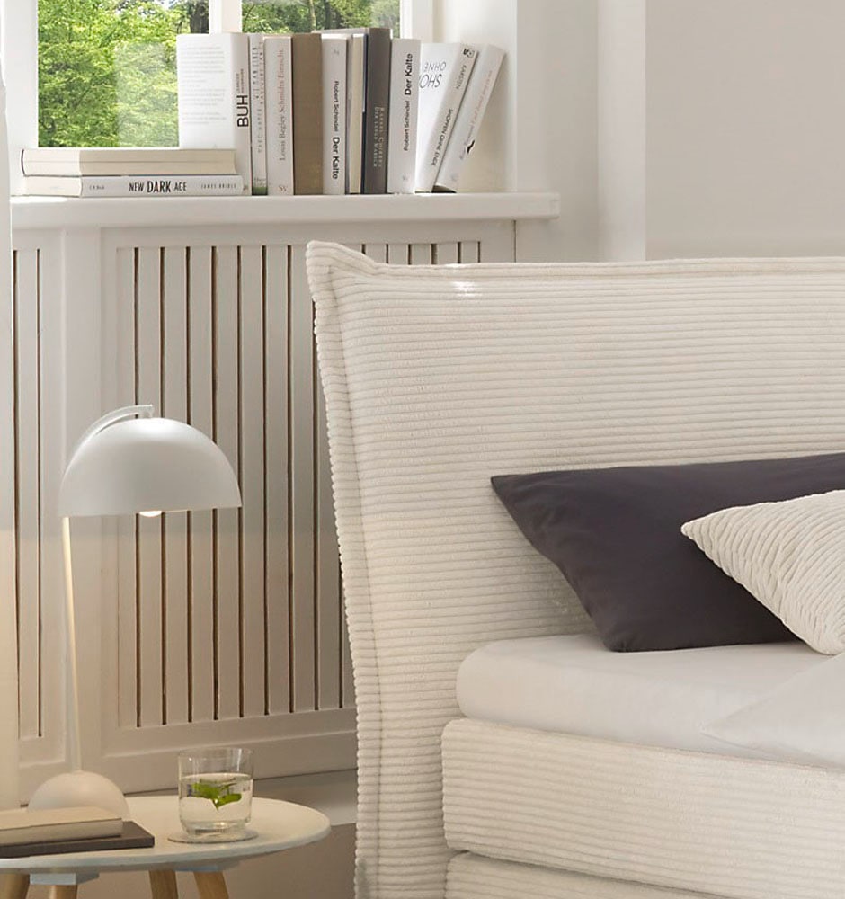 hapo Lit boxspring »Hana, in verschiedenen Breiten und Härtegraden erhältlich« lit recouvert de tissu velouté, incl. surmatelas
