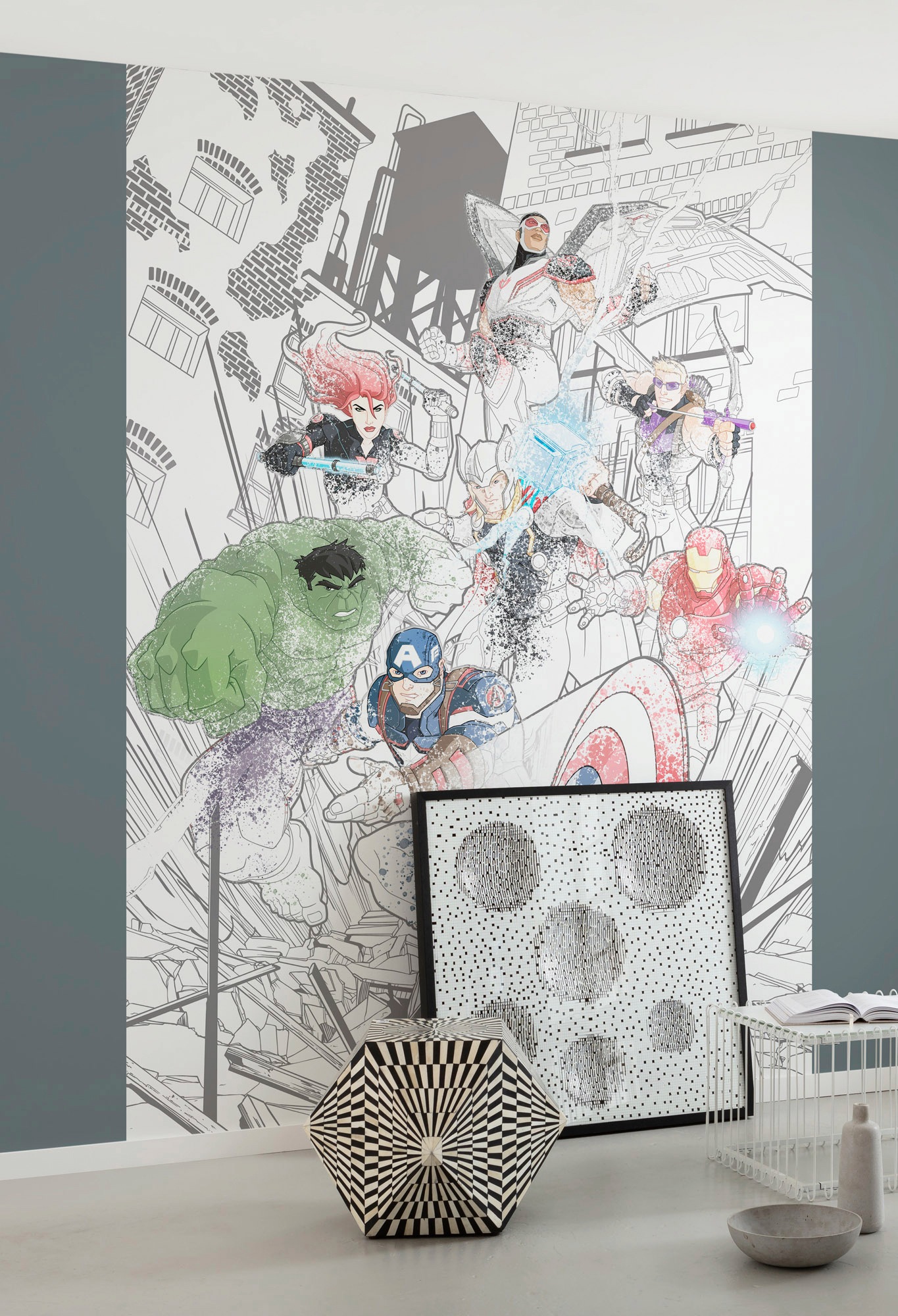 Komar Papier peint intissé »Digitaldruck Vlies -  Avengers Attack - Grösse 200 x 280 cm« imprimé Kinderzimmer