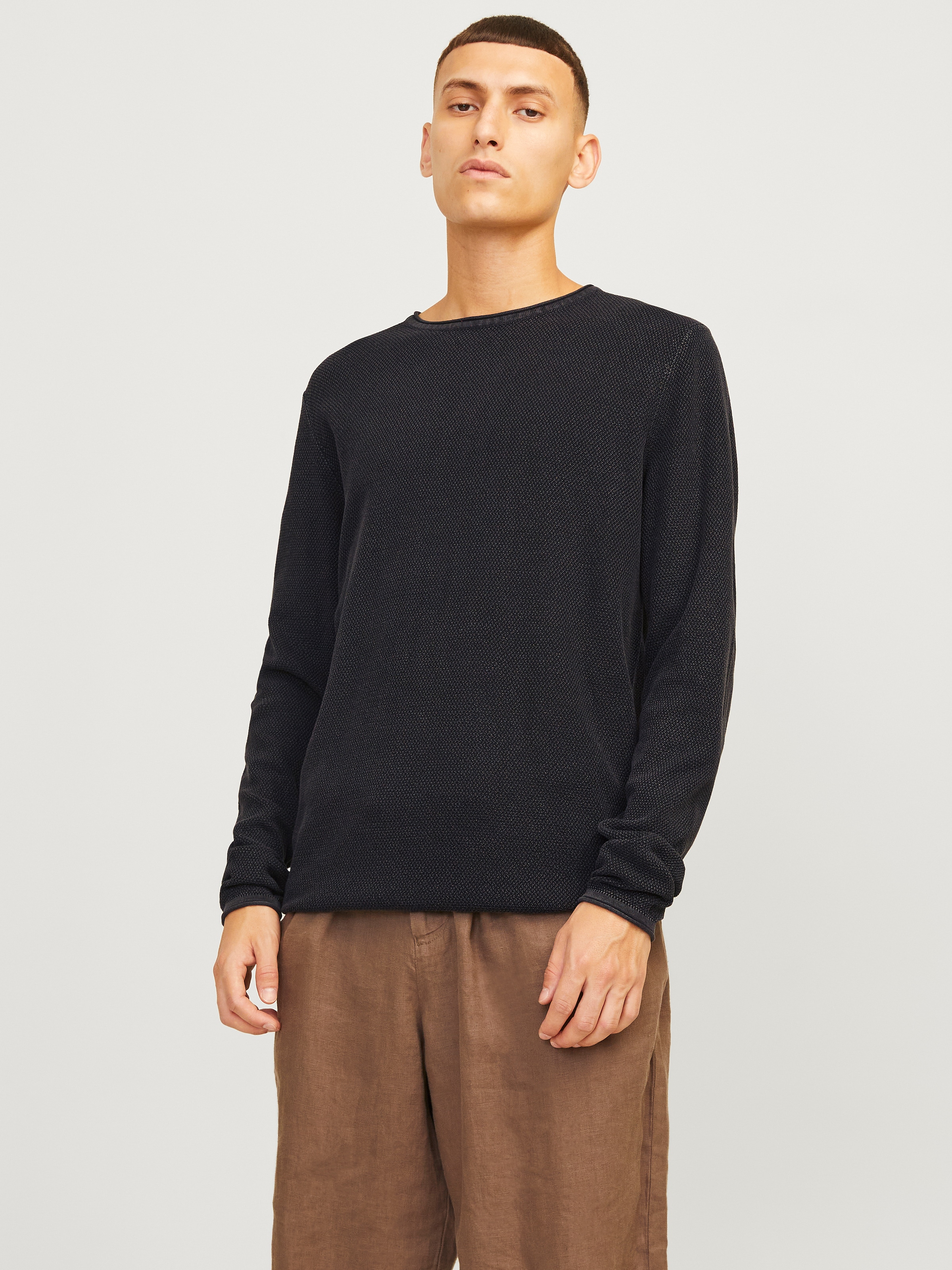Jack & Jones Pull à col rond »JJDEAN KNIT CREW NECK AW24« in gewaschener Optik