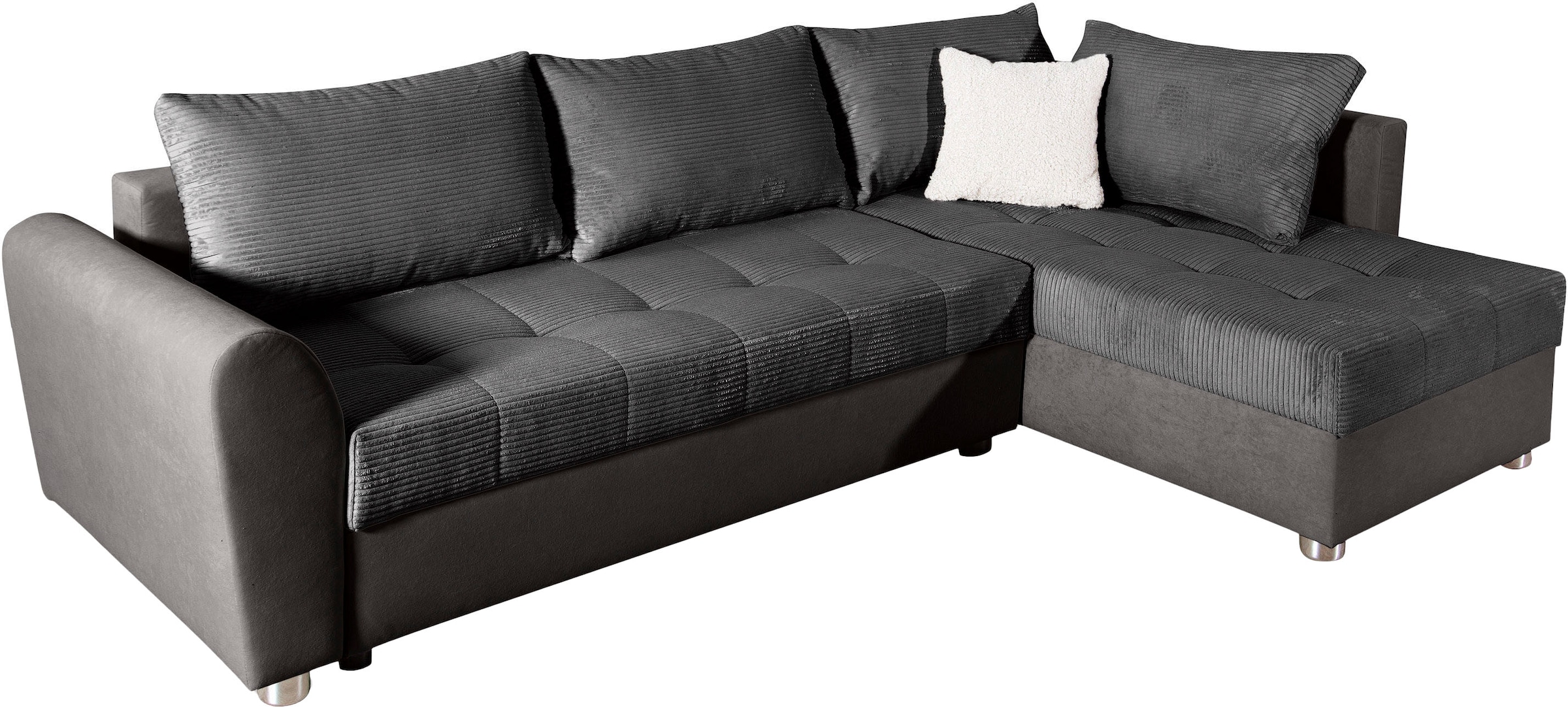 COLLECTION AB »Jana XL L-Form, B: 250 cm« Fonction couchage, coffre de lit et 1 coussin décoratif, ressorts ensachés