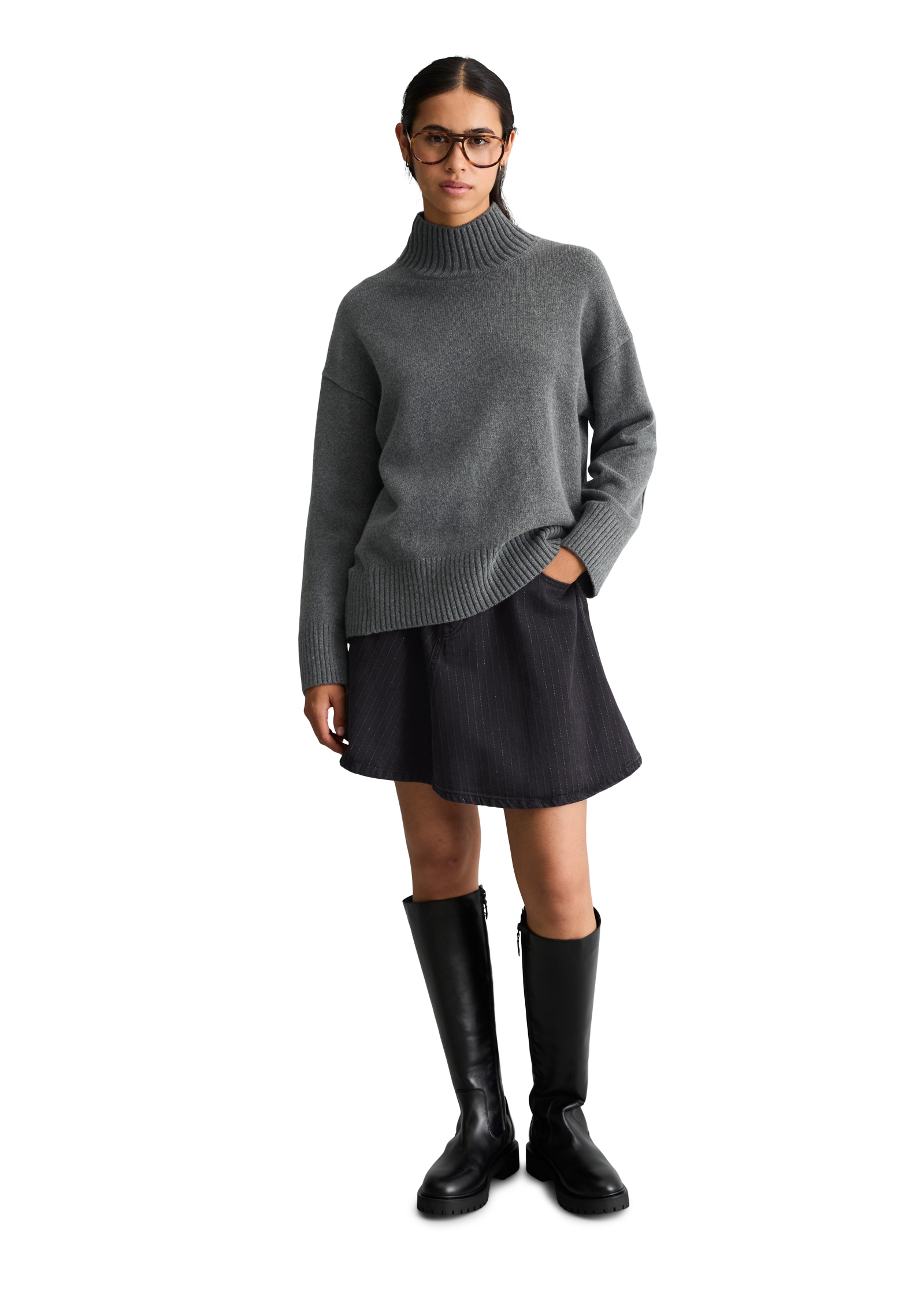 Marc O'Polo DENIM Pull à col montant »oversize aus weichem Wolle-Mix«