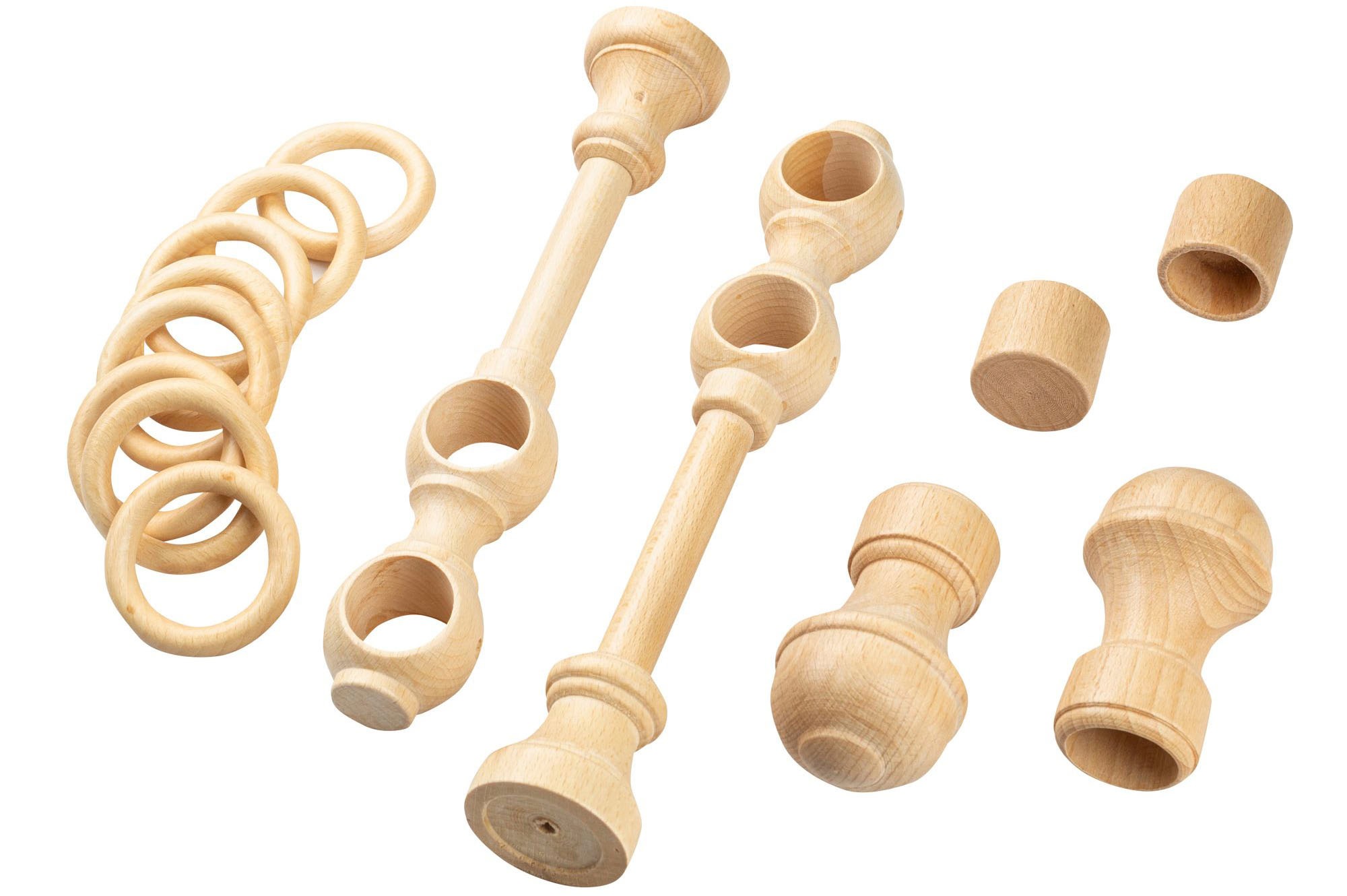 SN DECO GROUP Gardinenstange »Ares« 2 läufig-läufig Fixmass 28 mm, Holz, verschiedene Längen und Farben, Komplettset