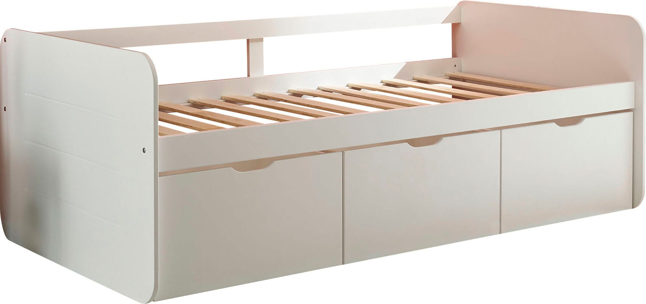 Begabino Lit de rangement »Eino Bett, Einzelbett« comprend 3 tiroirs coulissants