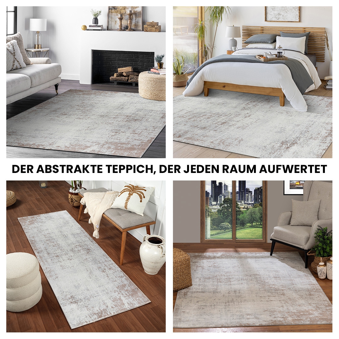 Livabliss Tapis »WAMBA« Rectangulaire 10 mm Höhe Moderner Designerteppich in Marmor Optik, Kurzflor Wohnzimmerteppich
