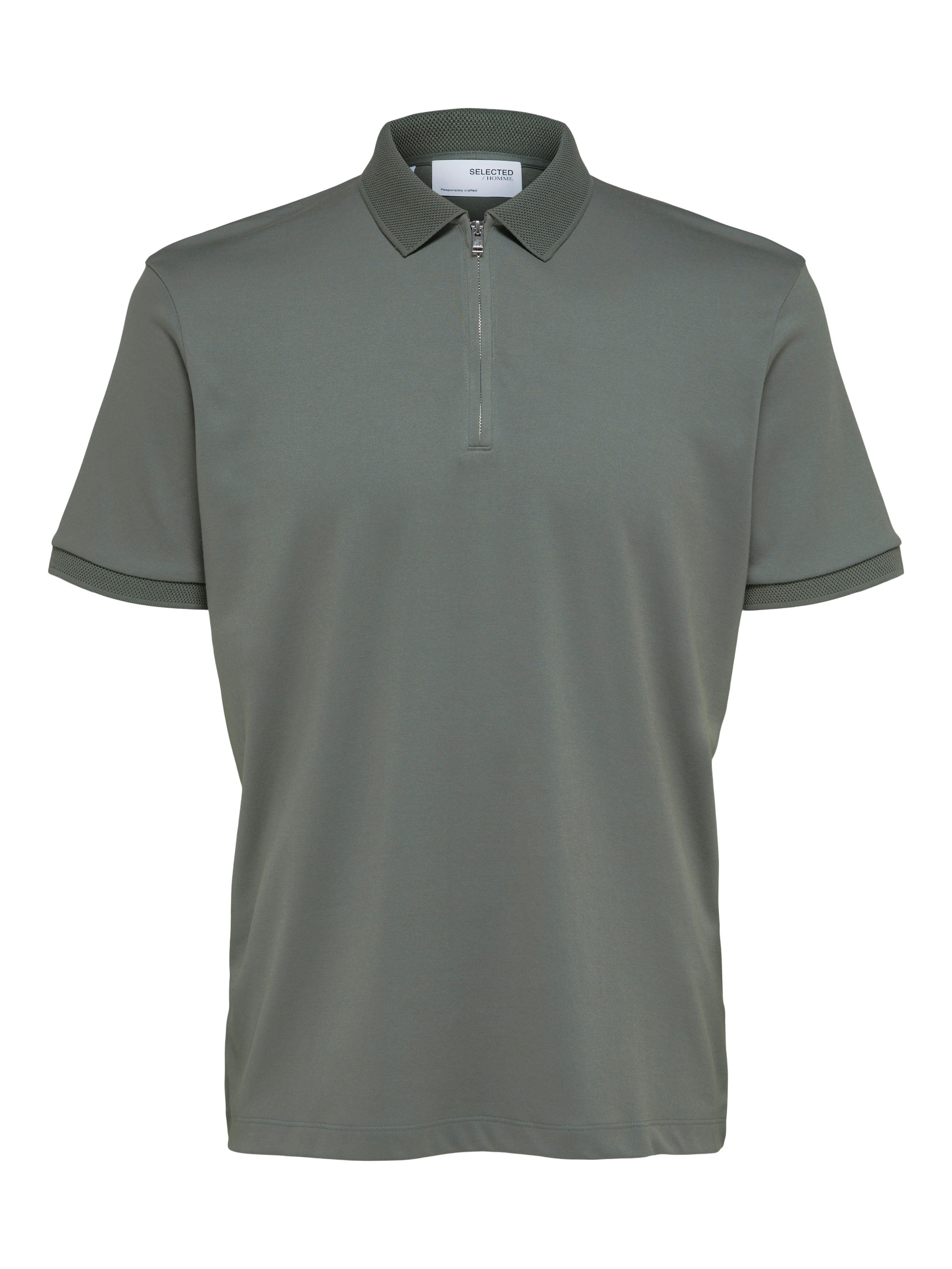 SELECTED Polo »SLHFAVE ZIP SS POLO NOOS« Baumwollmischung, regular fit